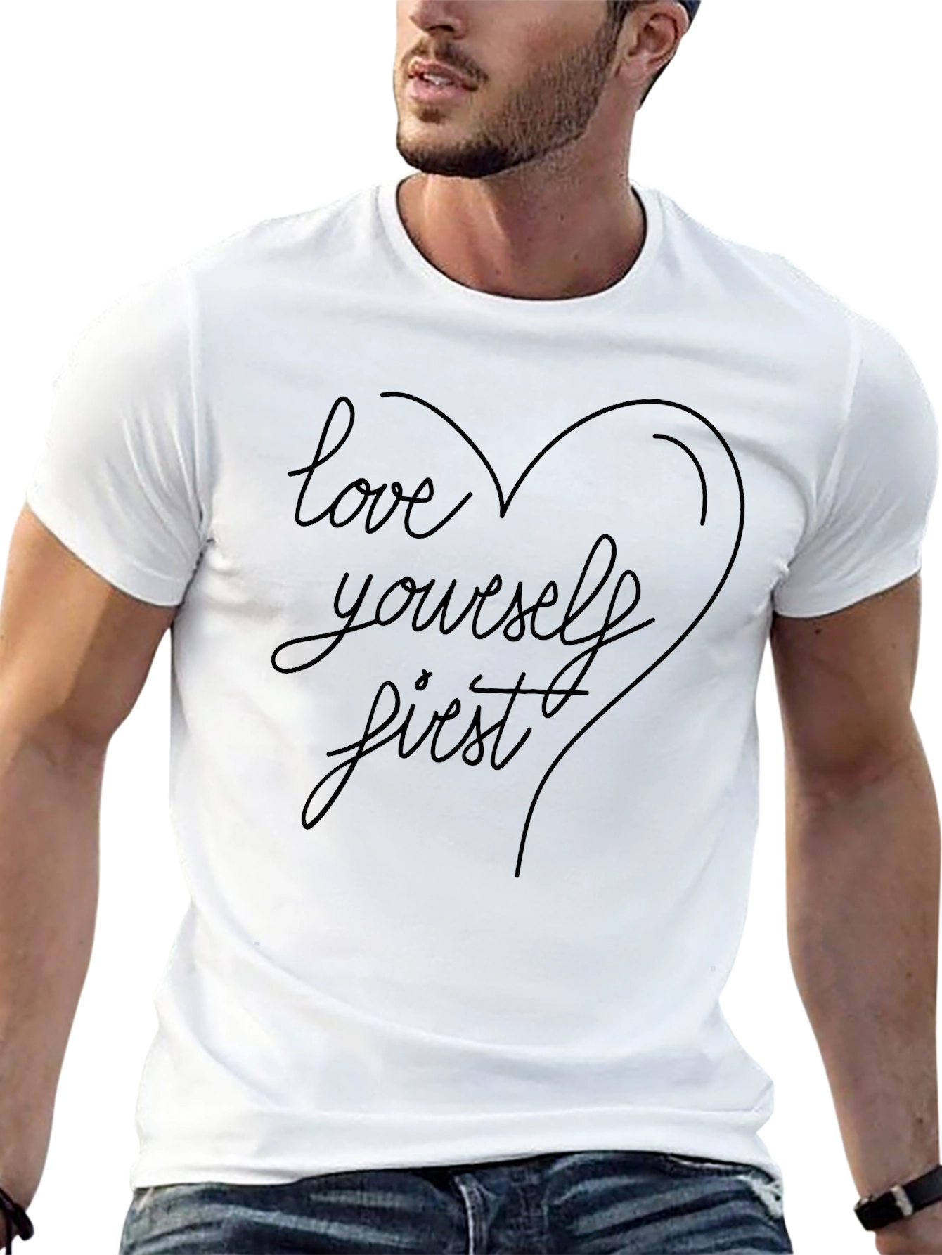 Love Yourself First Black Graphic Tee