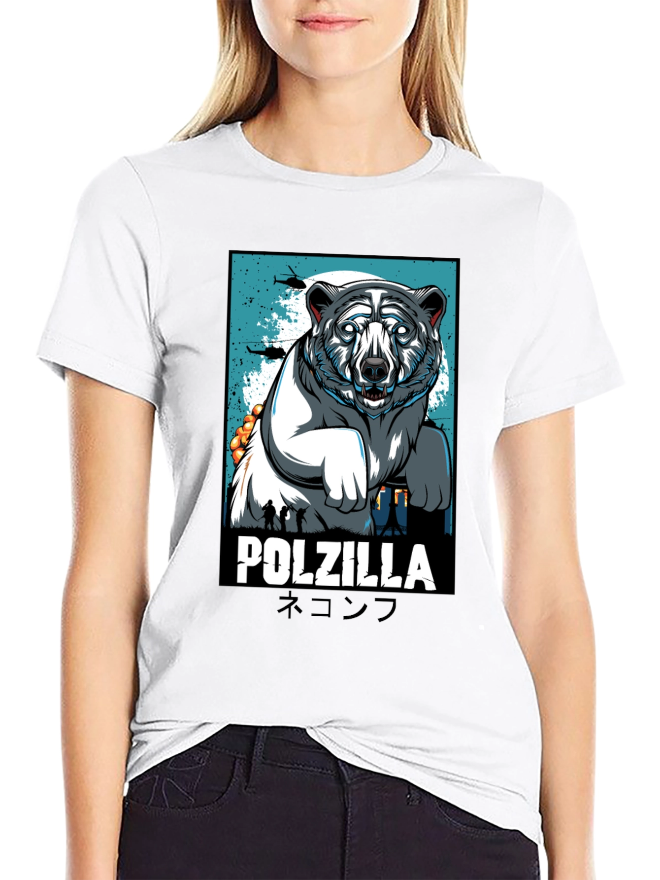 Polzilla Bear Graphic Tee - Cool Unique Design