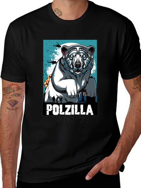 Polzilla Bear Graphic Tee - Cool Unique Design