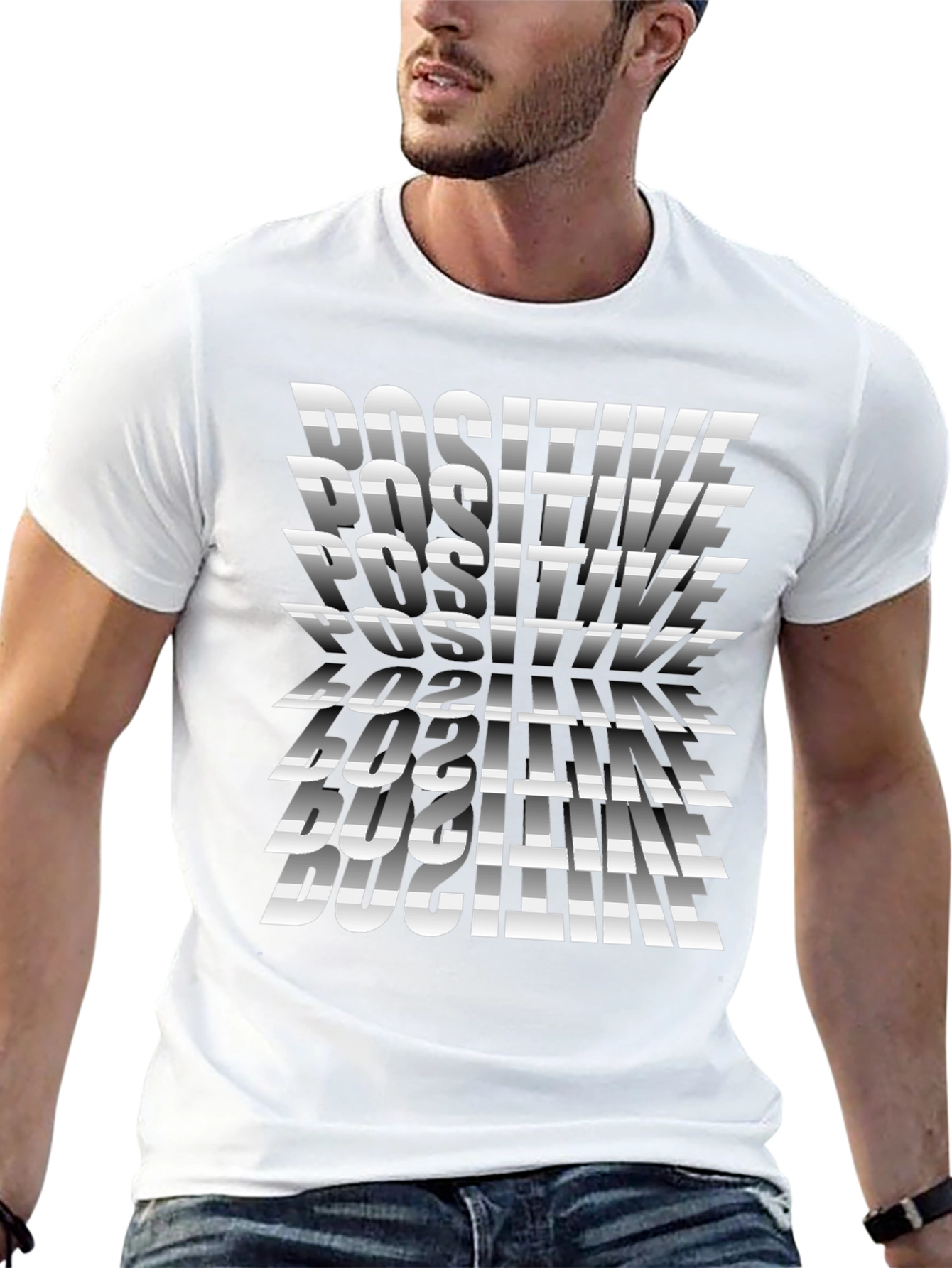 Positive Print Black T-Shirt