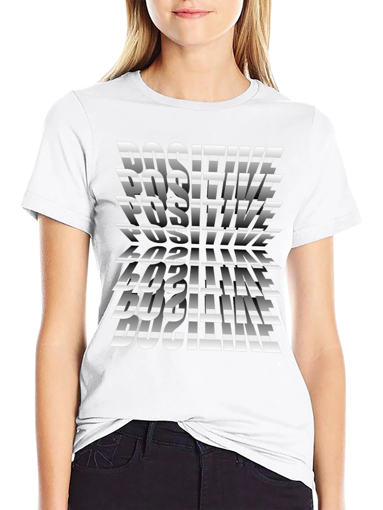 Positive Print Black T-Shirt