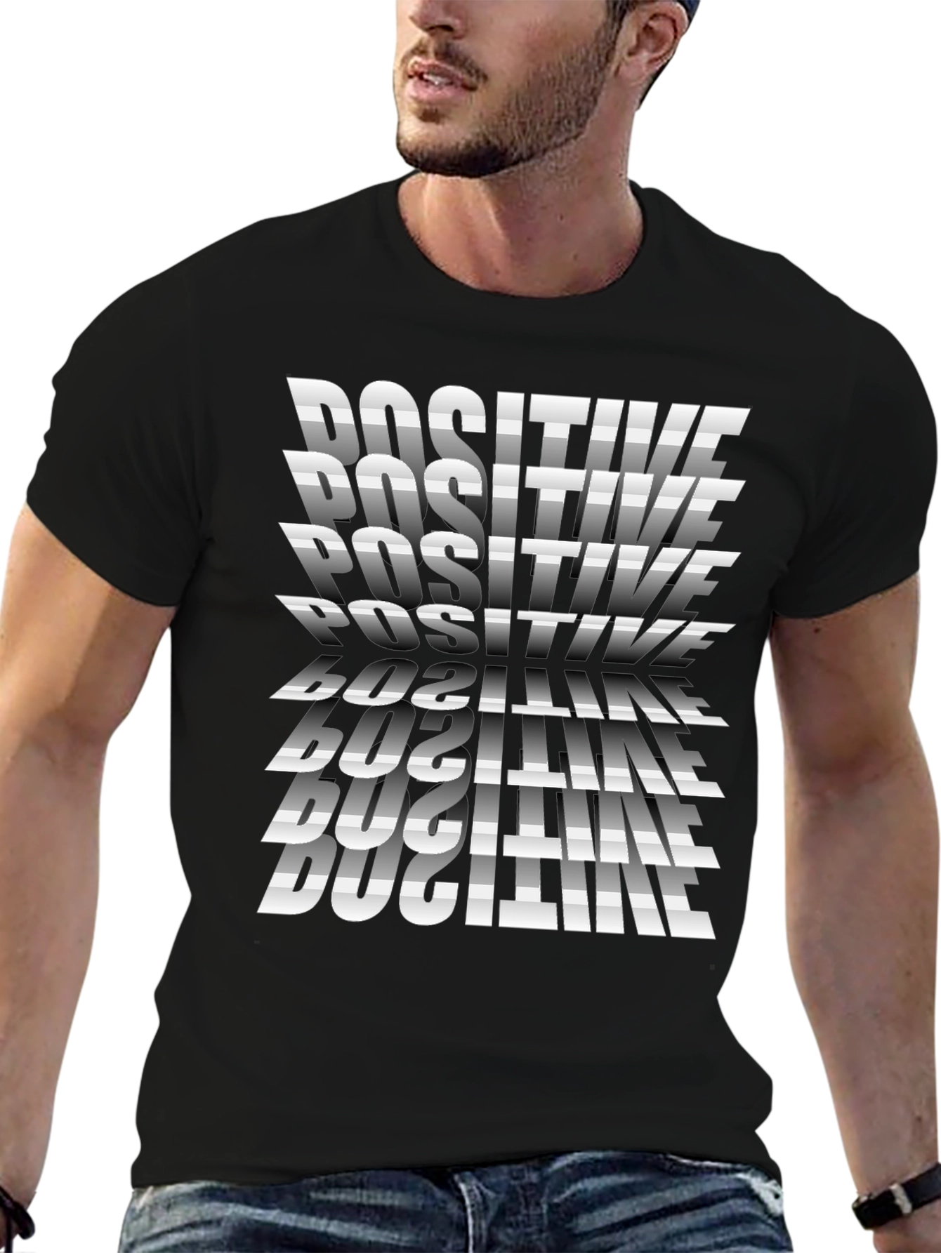 Positive Print Black T-Shirt