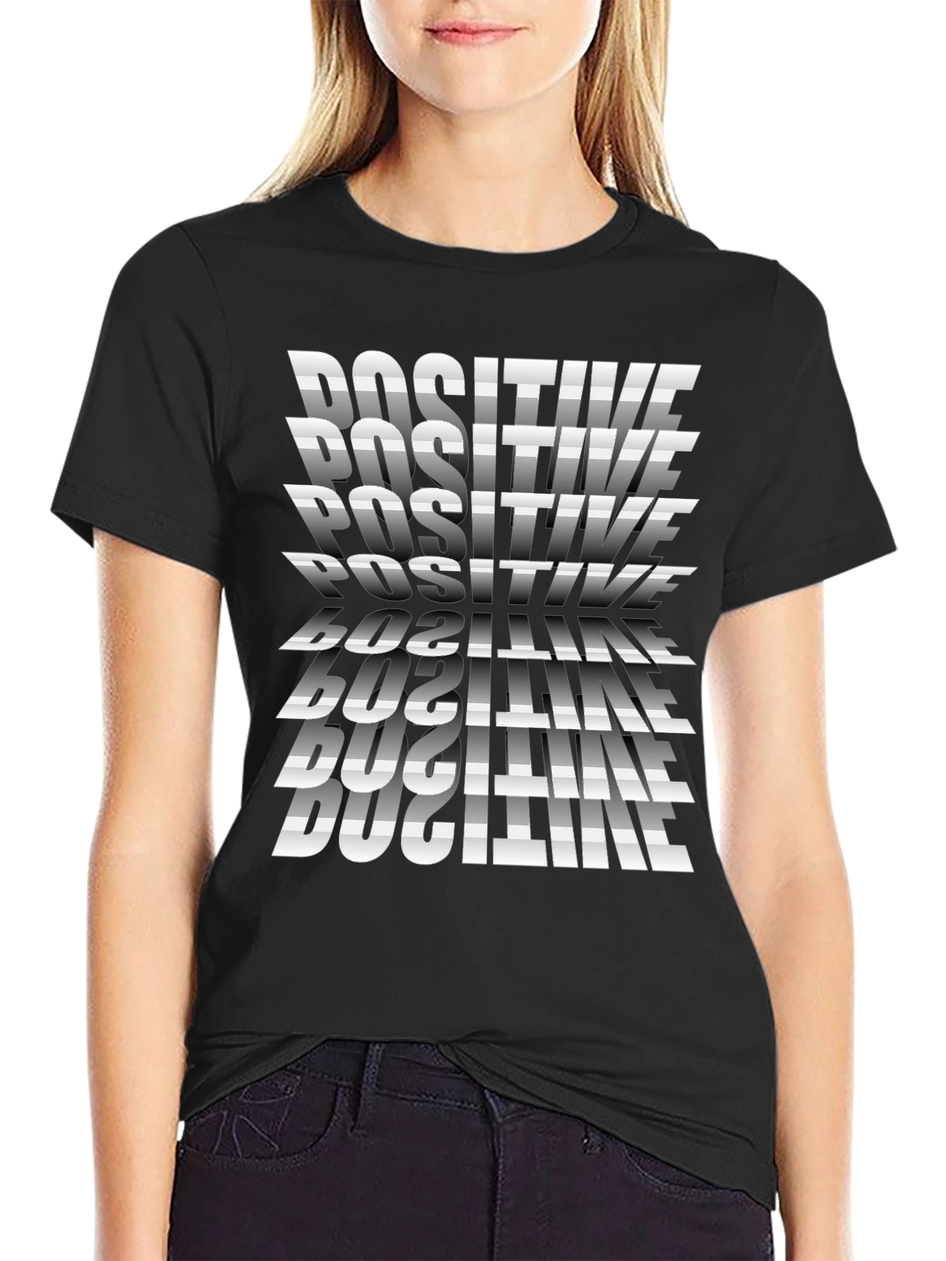 Positive Print Black T-Shirt