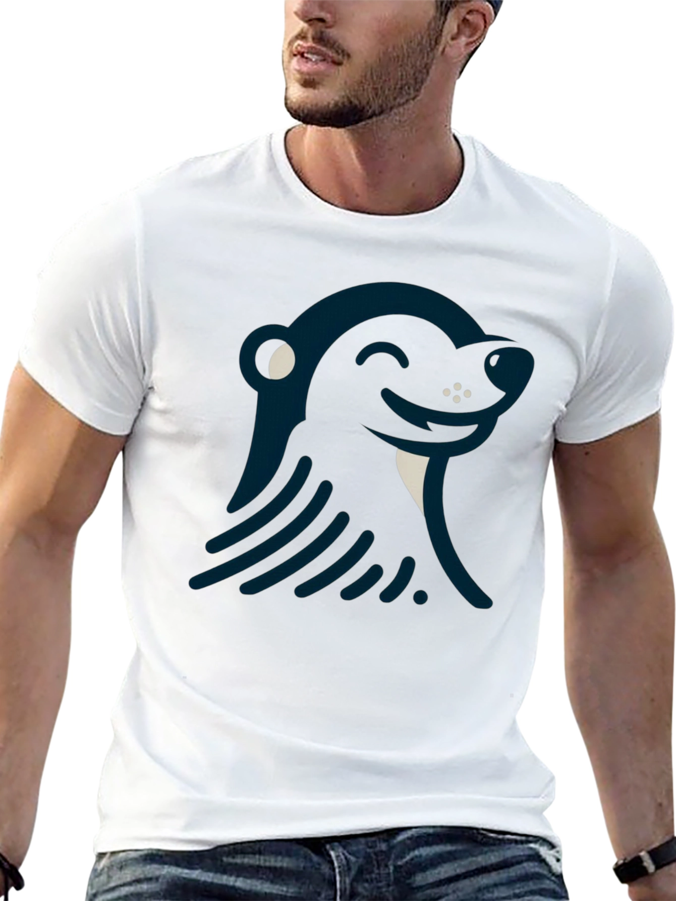 Cool Graphic Tee - Smiling Wolverine Design