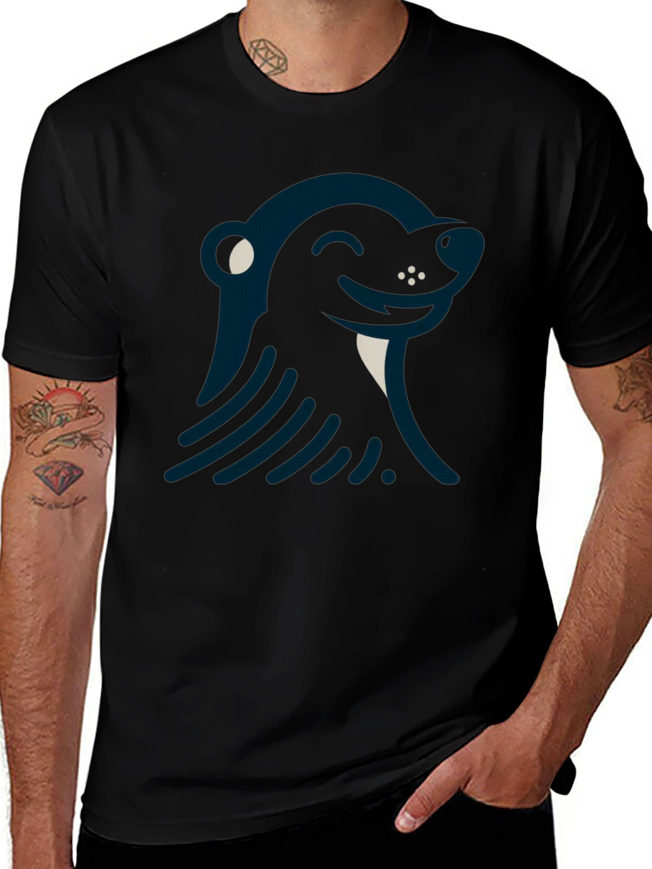 Cool Graphic Tee - Smiling Wolverine Design