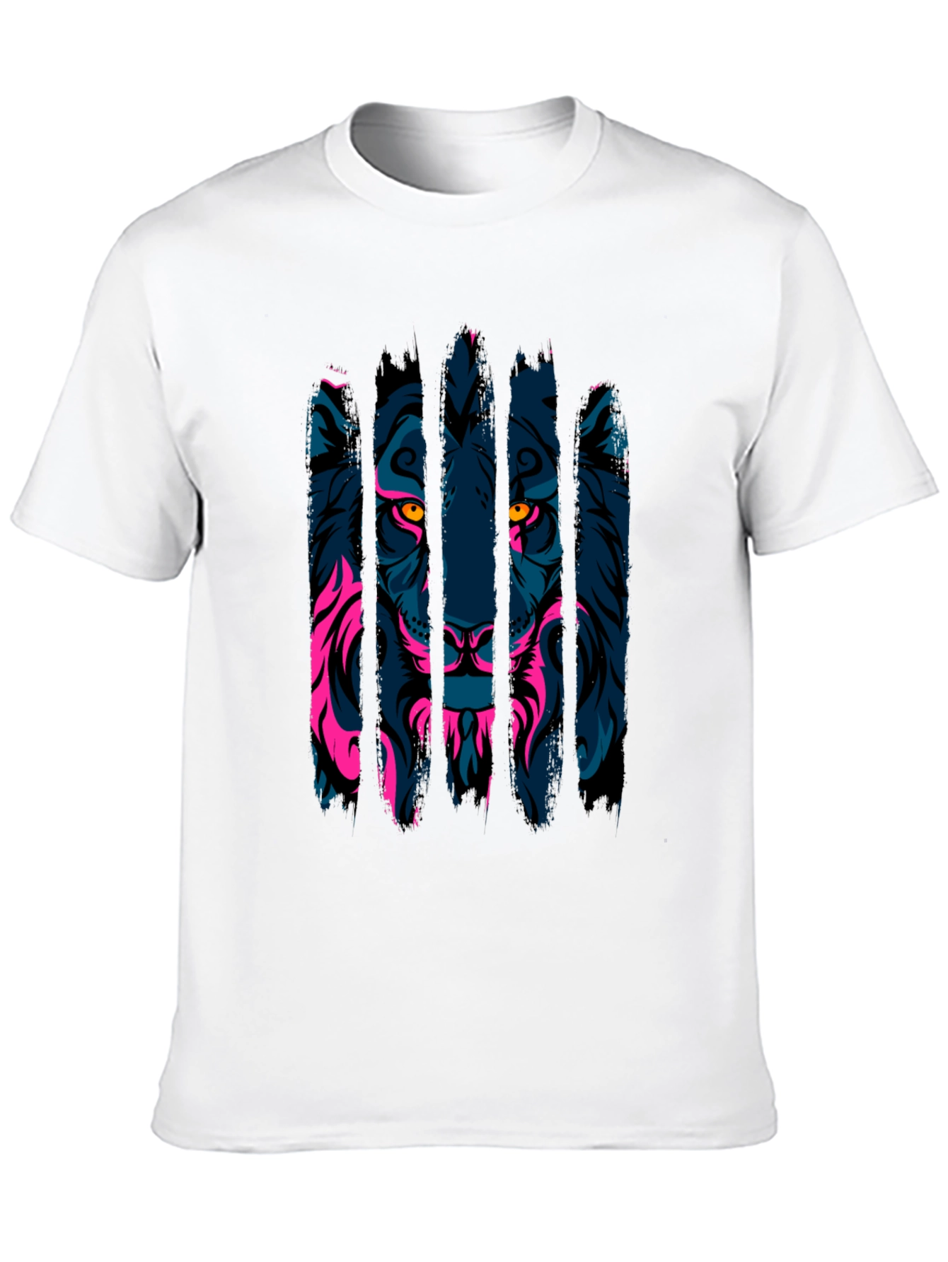 Neon Lion Graphic Black T-Shirt