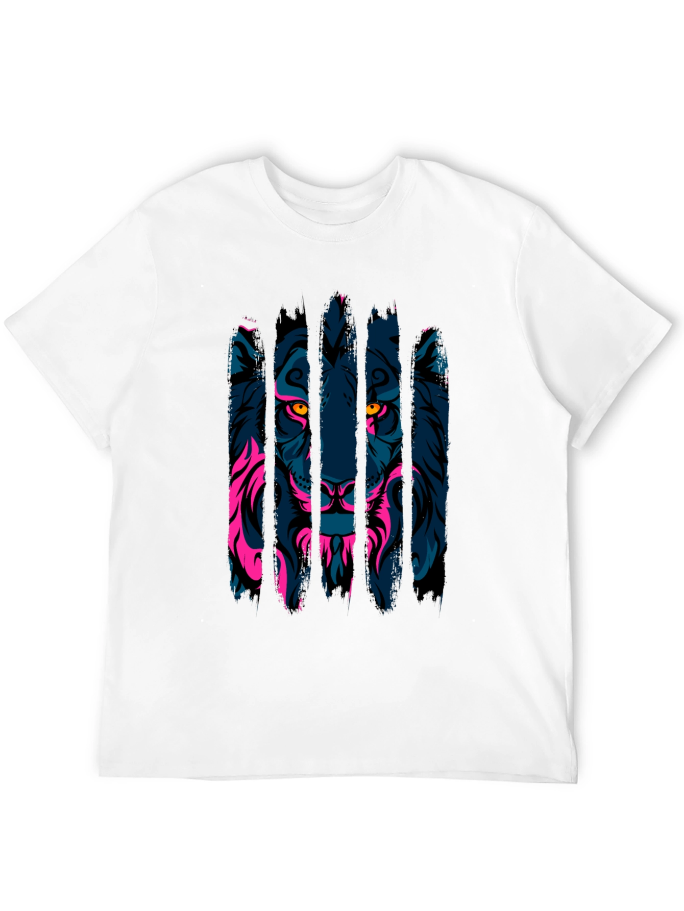 Neon Lion Graphic Black T-Shirt