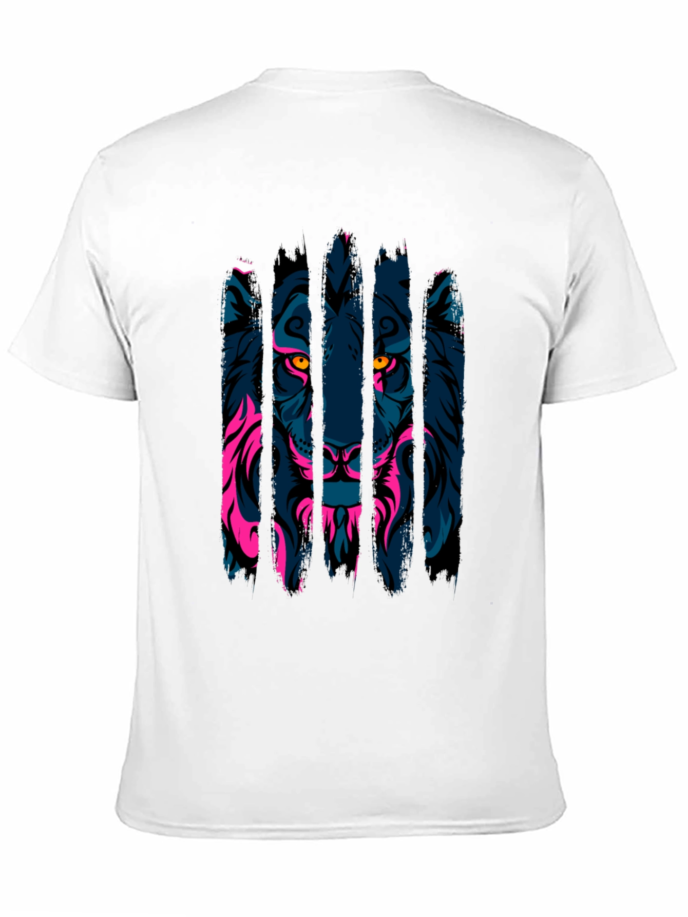 Neon Lion Graphic Black T-Shirt