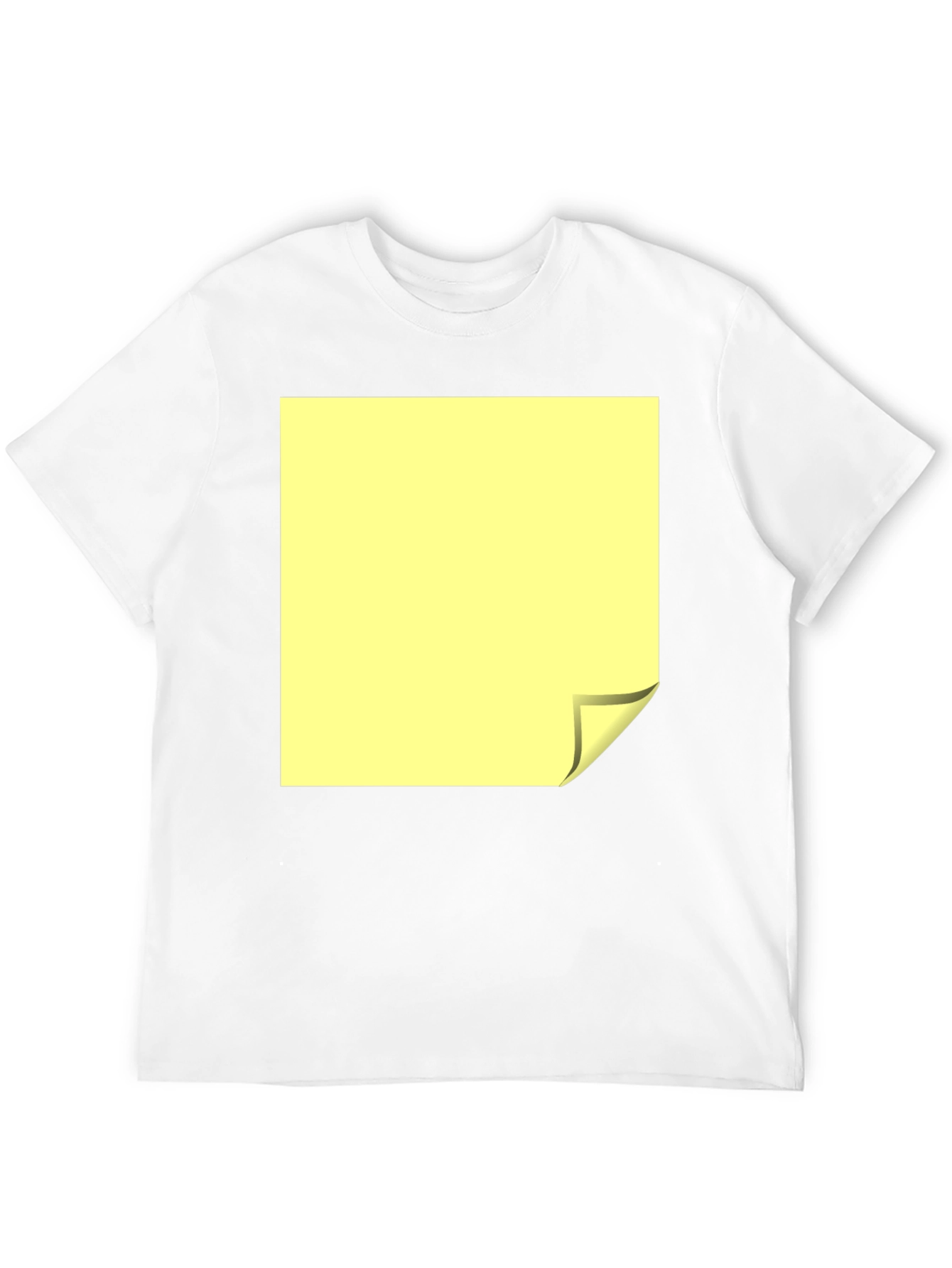 Black T-Shirt with Yellow Folded Square Graphic