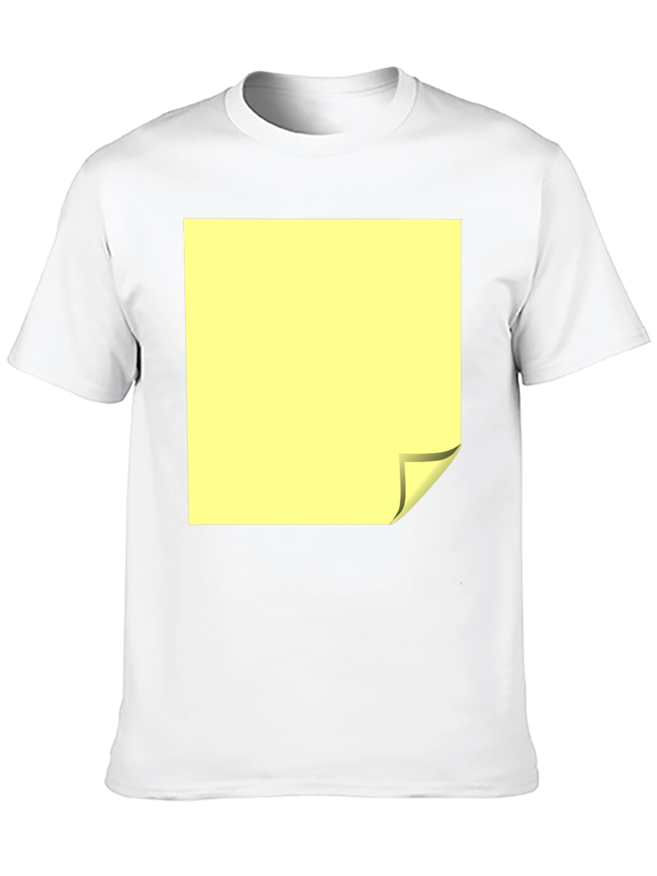 Black T-Shirt with Yellow Folded Square Graphic