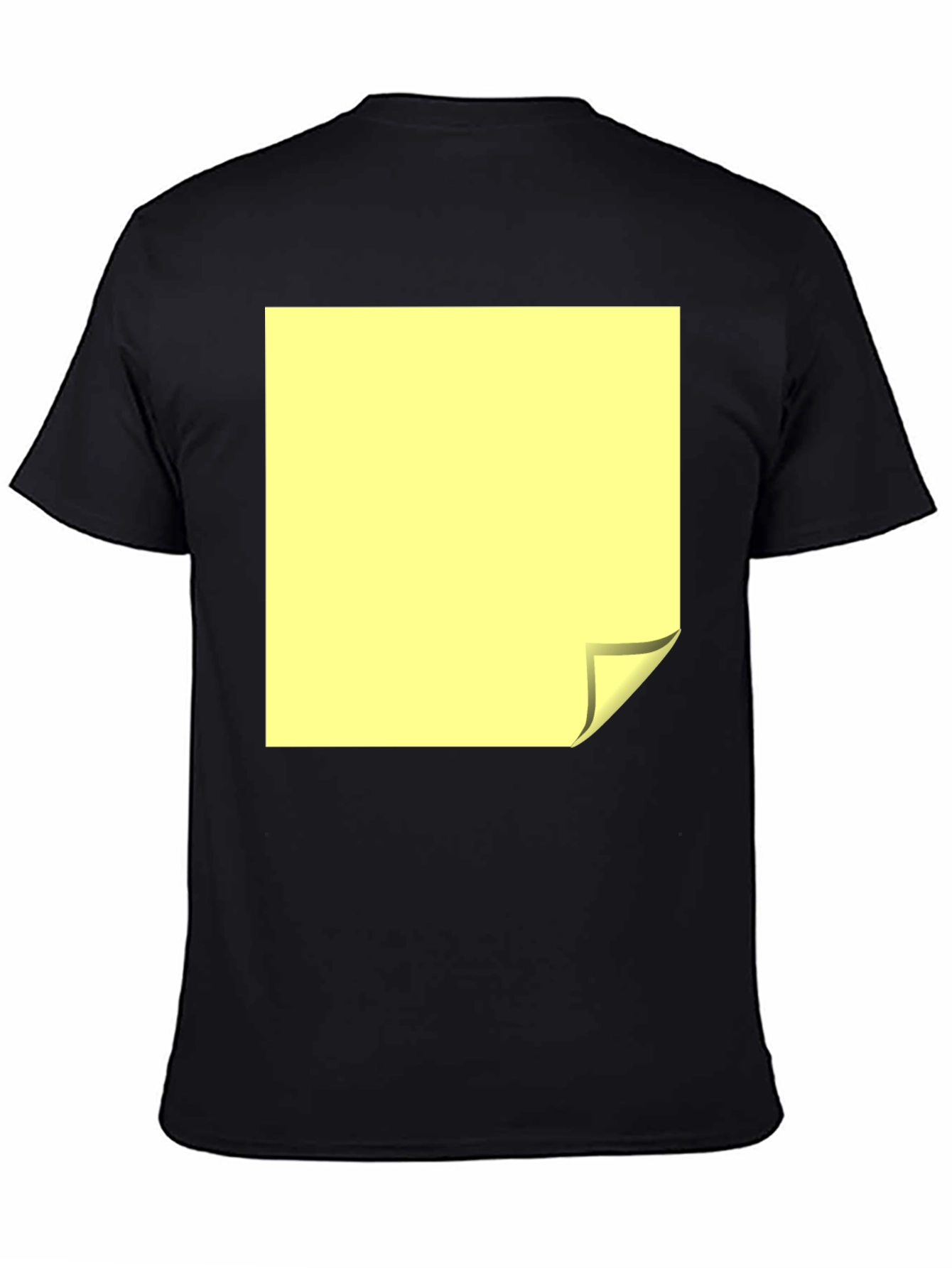 Black T-Shirt with Yellow Folded Square Graphic