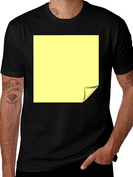 Black T-Shirt with Yellow Folded Square Graphic