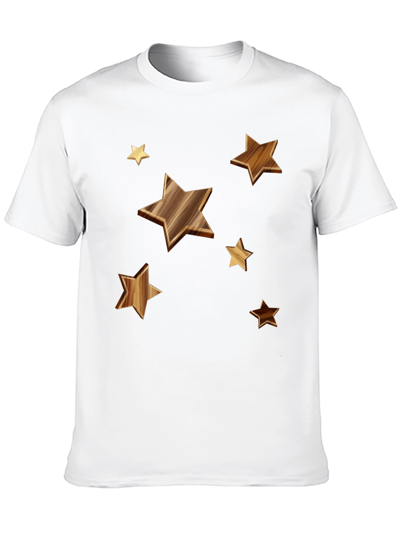 Starry Woodgrain Tee - Casual Cotton Comfort
