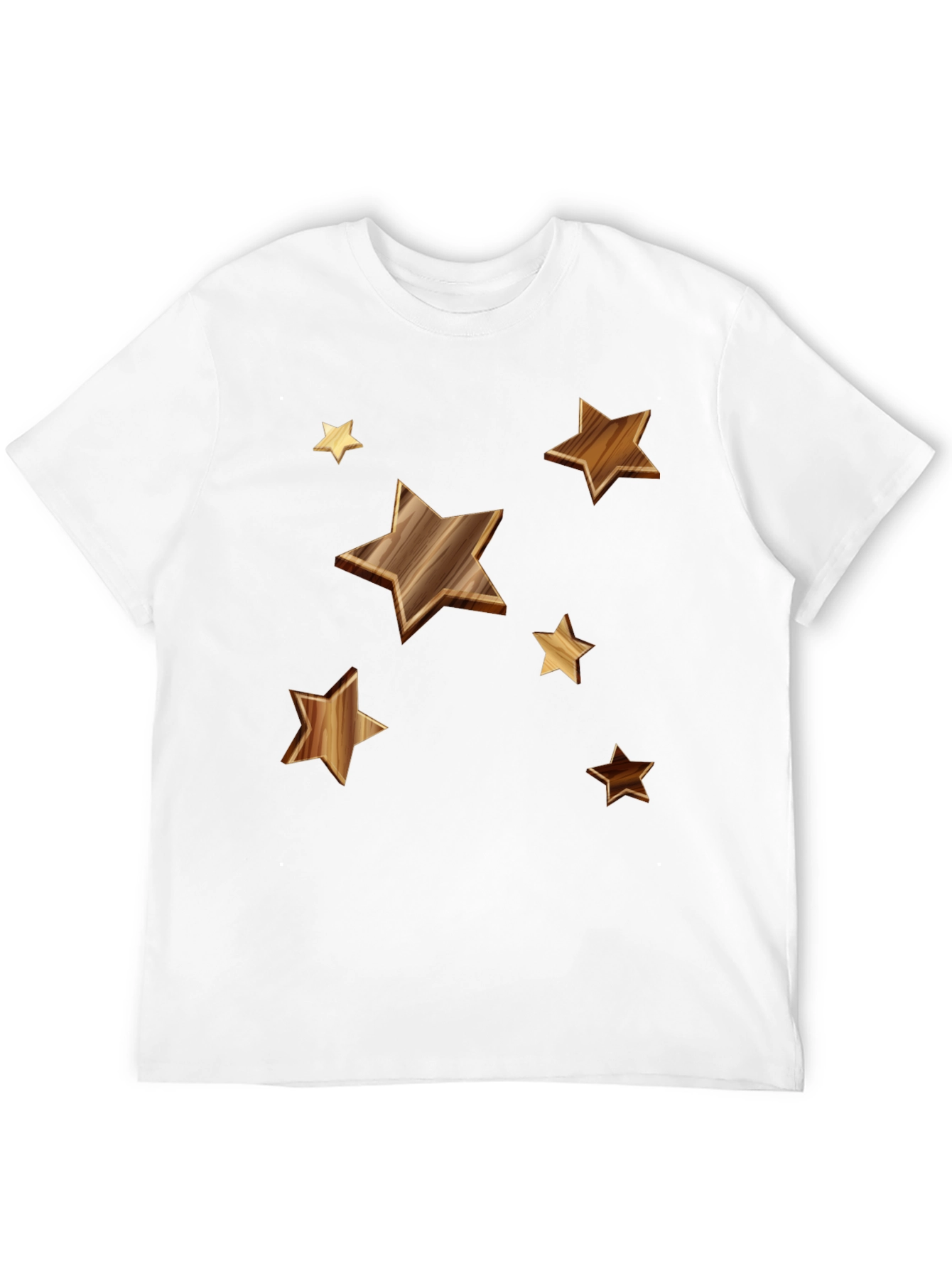 Starry Woodgrain Tee - Casual Cotton Comfort