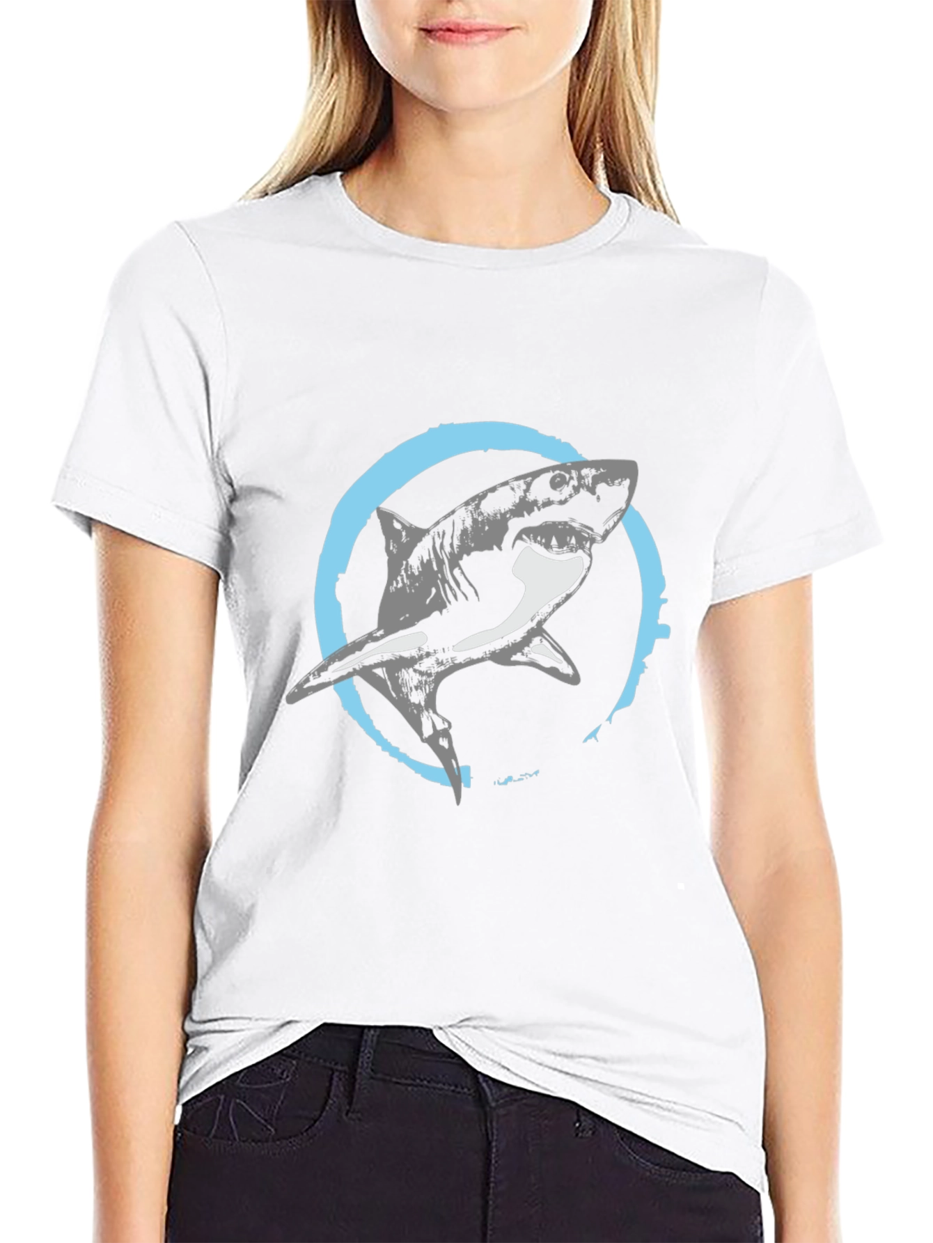 Shark Graphic Tee - Mens Black T-Shirt