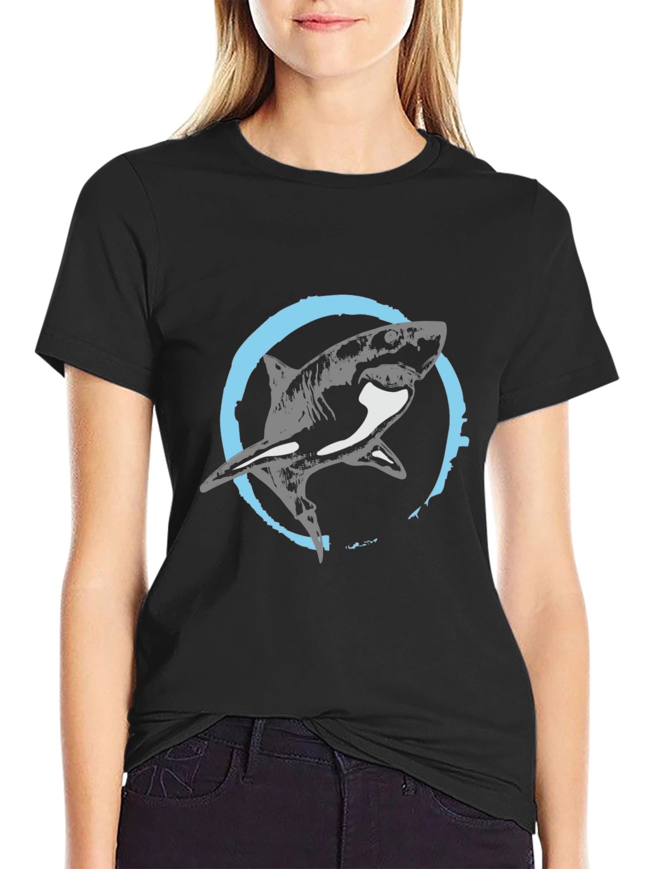 Shark Graphic Tee - Mens Black T-Shirt