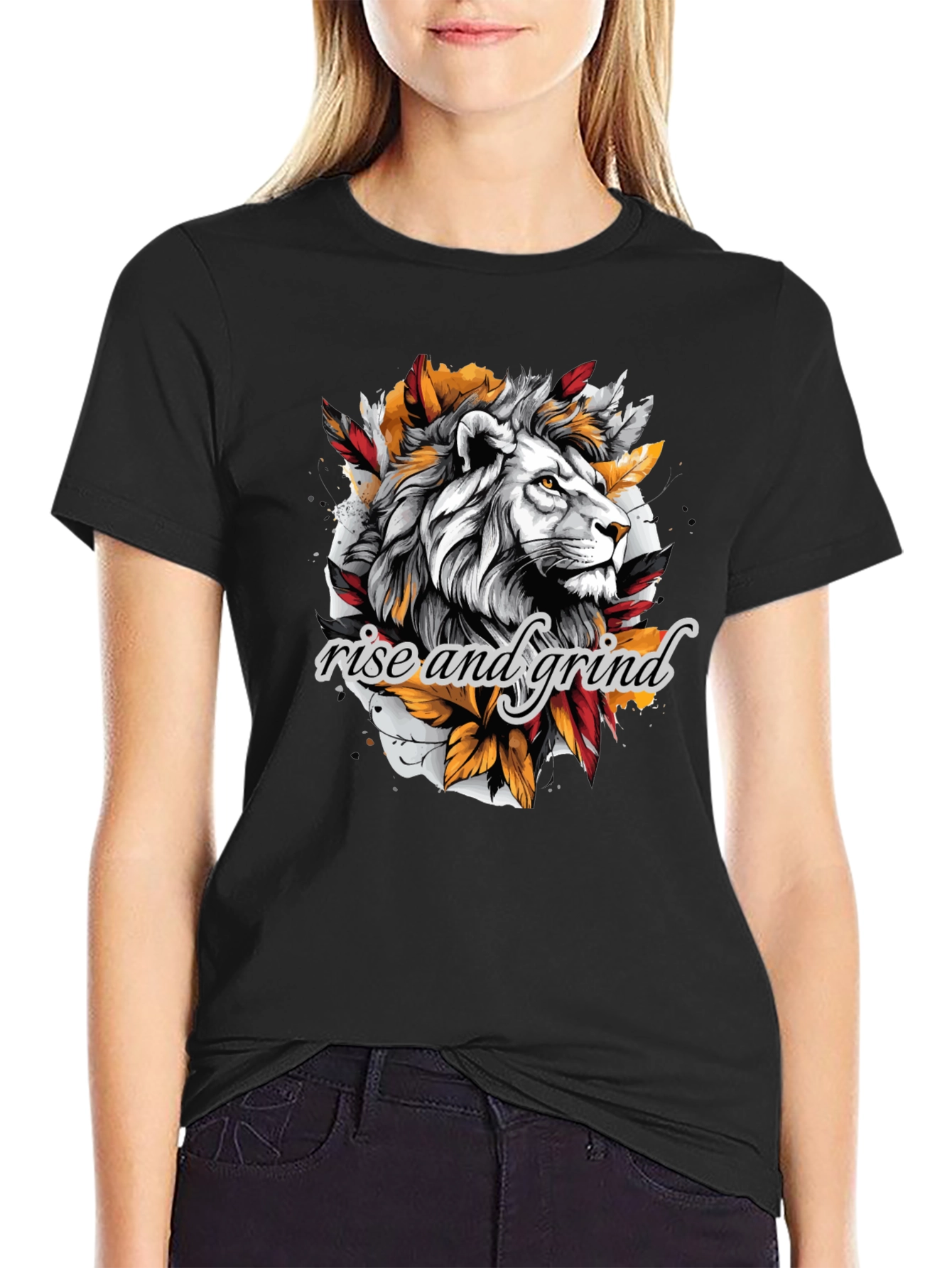 Rise and Grind Lion Graphic T-Shirt