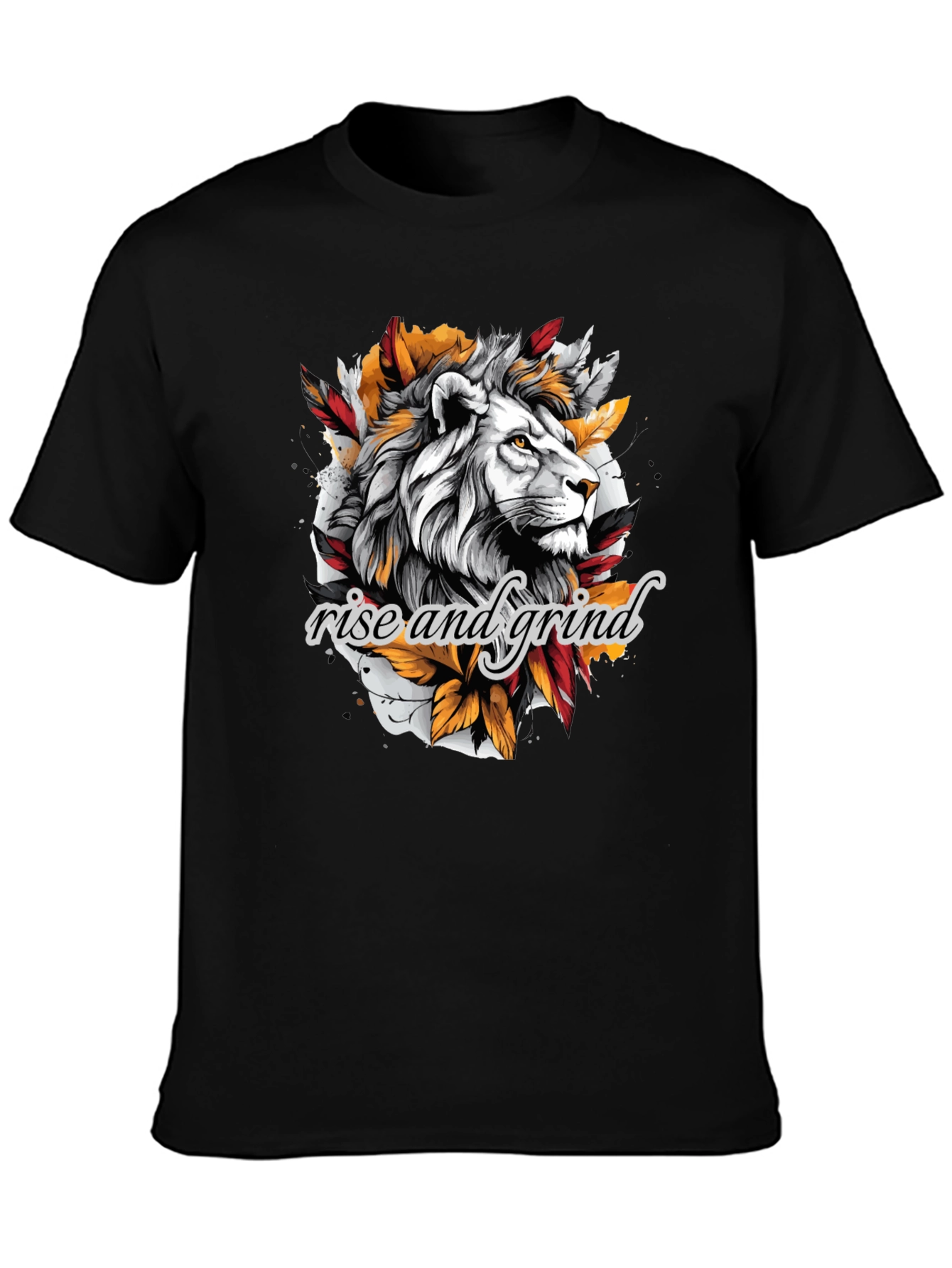 Rise and Grind Lion Graphic T-Shirt