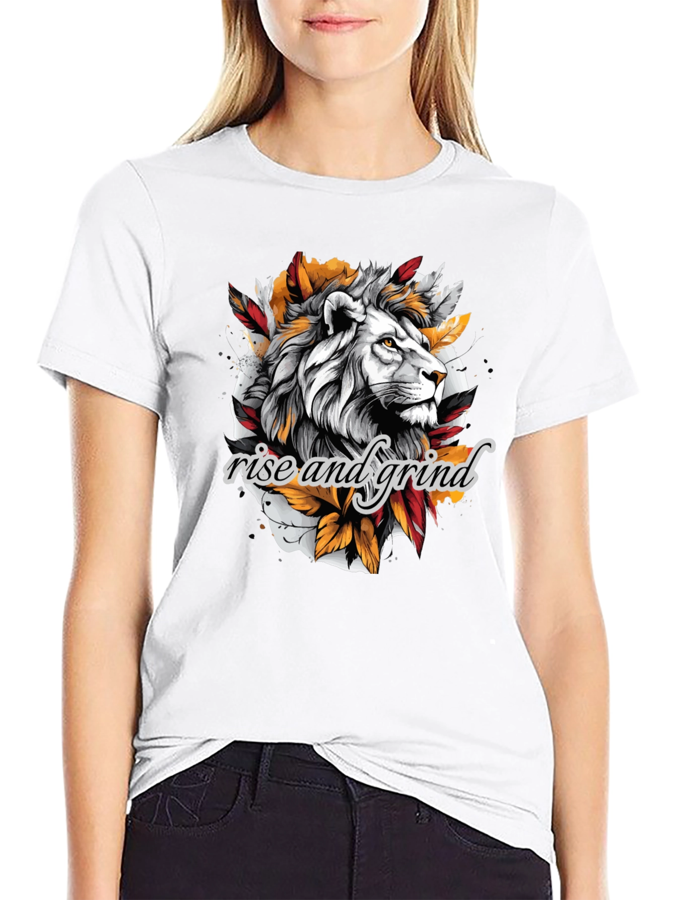 Rise and Grind Lion Graphic T-Shirt