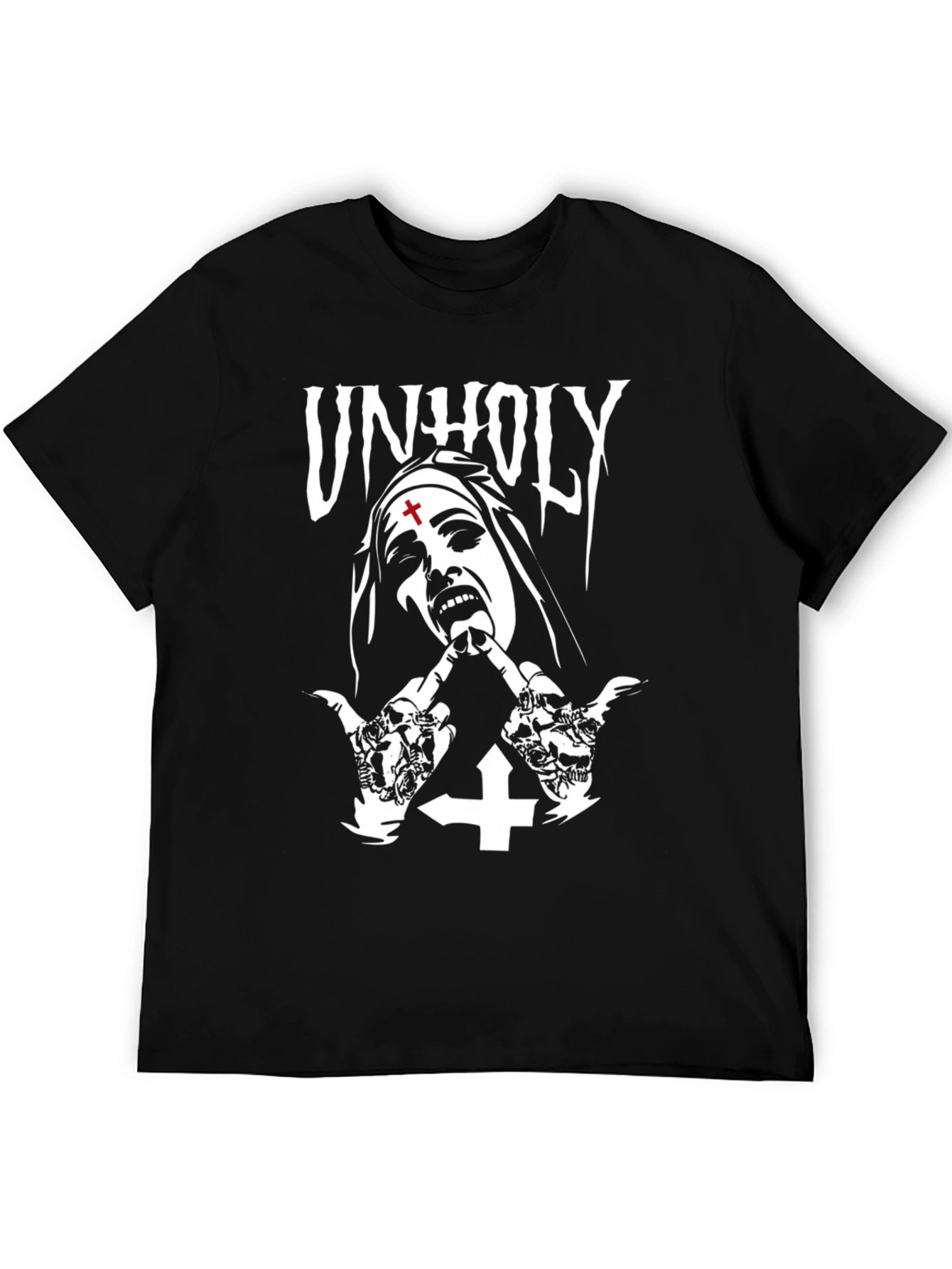 Unholy Nun Graphic T-Shirt - Black