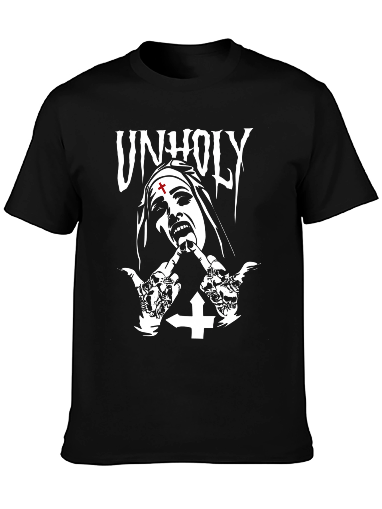Unholy Nun Graphic T-Shirt - Black