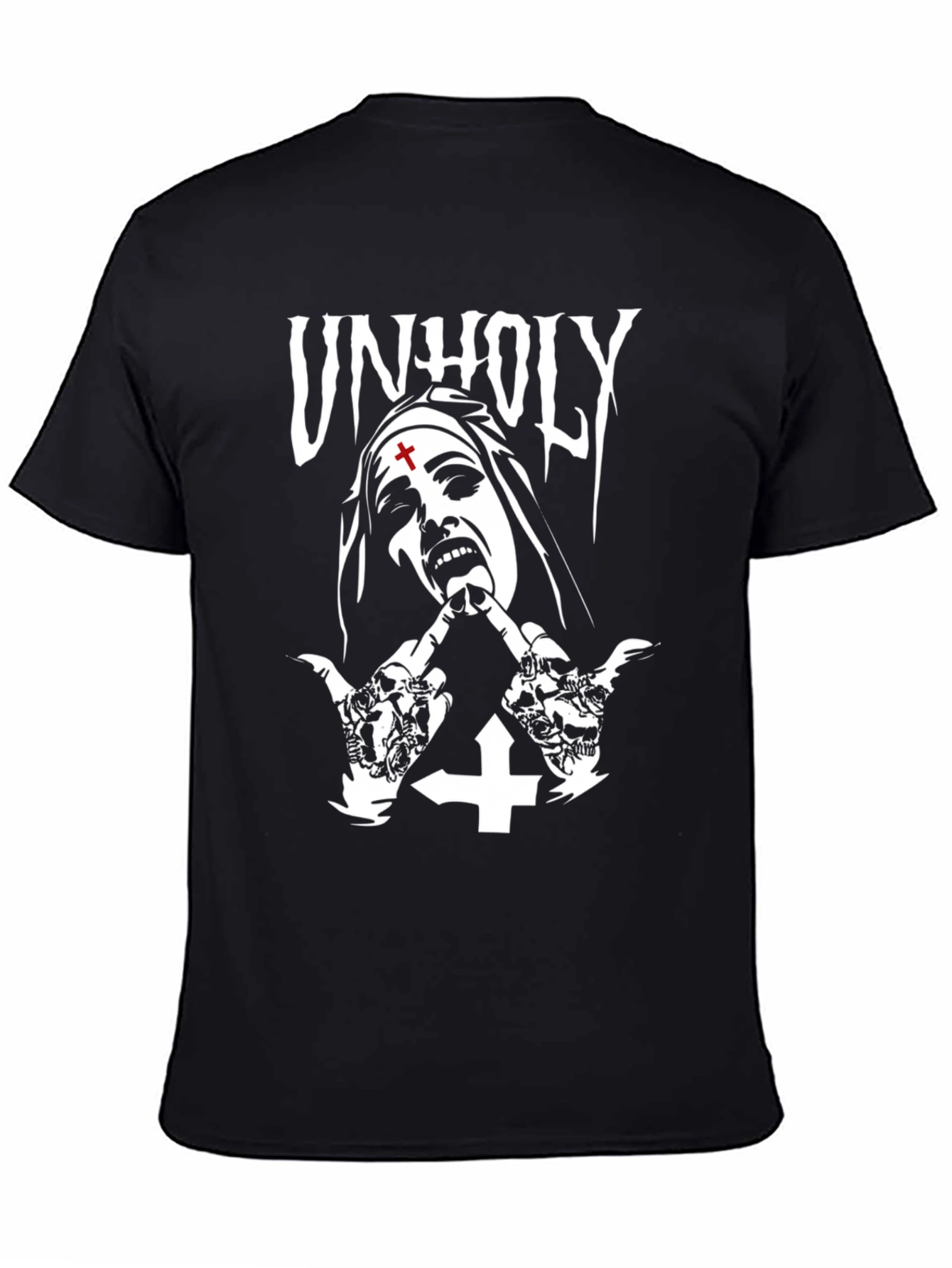 Unholy Nun Graphic T-Shirt - Black