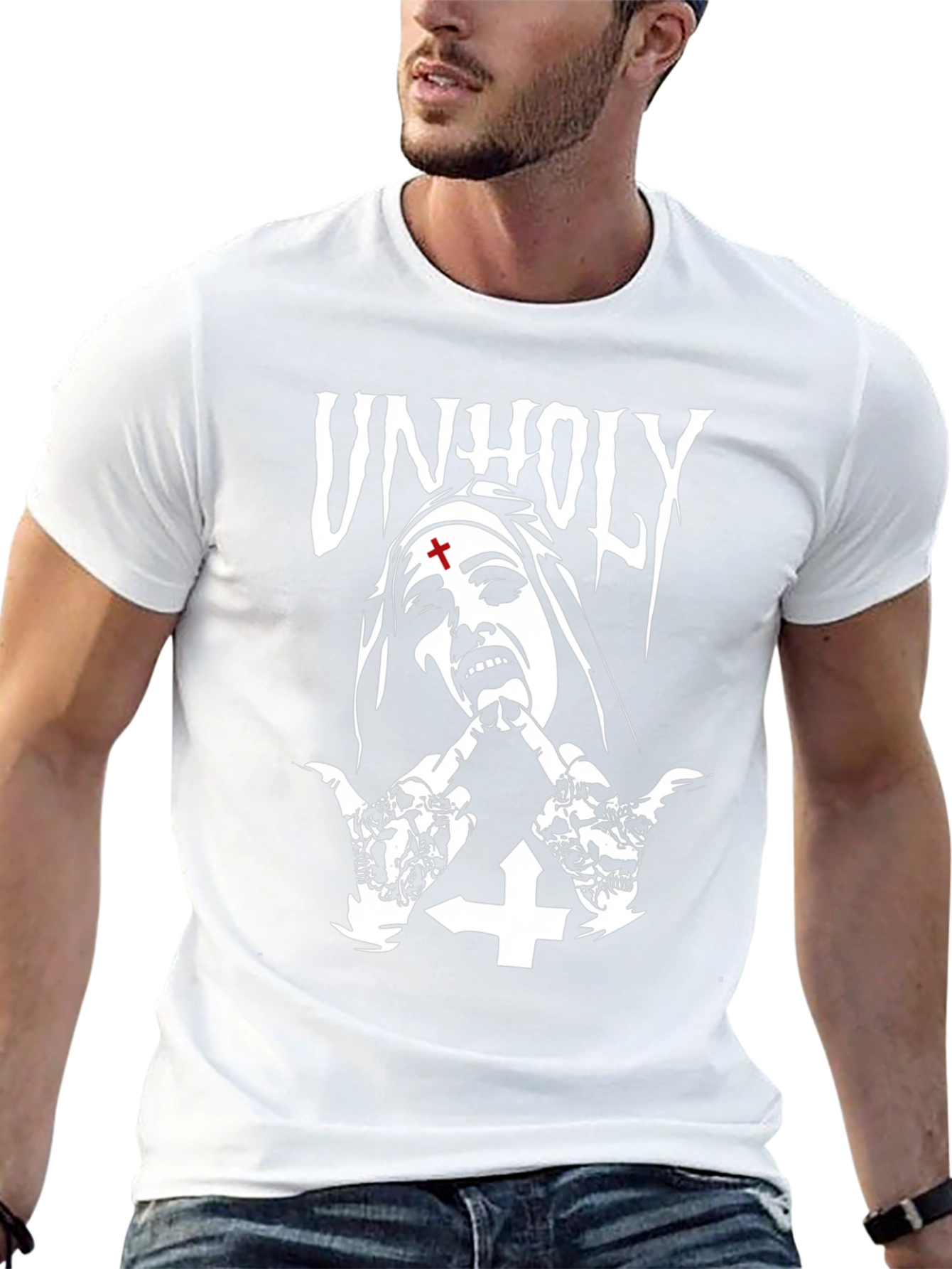 Unholy Nun Graphic T-Shirt - Black