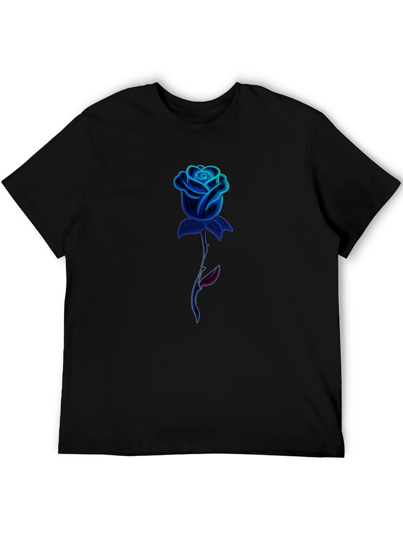 Mens Black Rose Graphic Tee