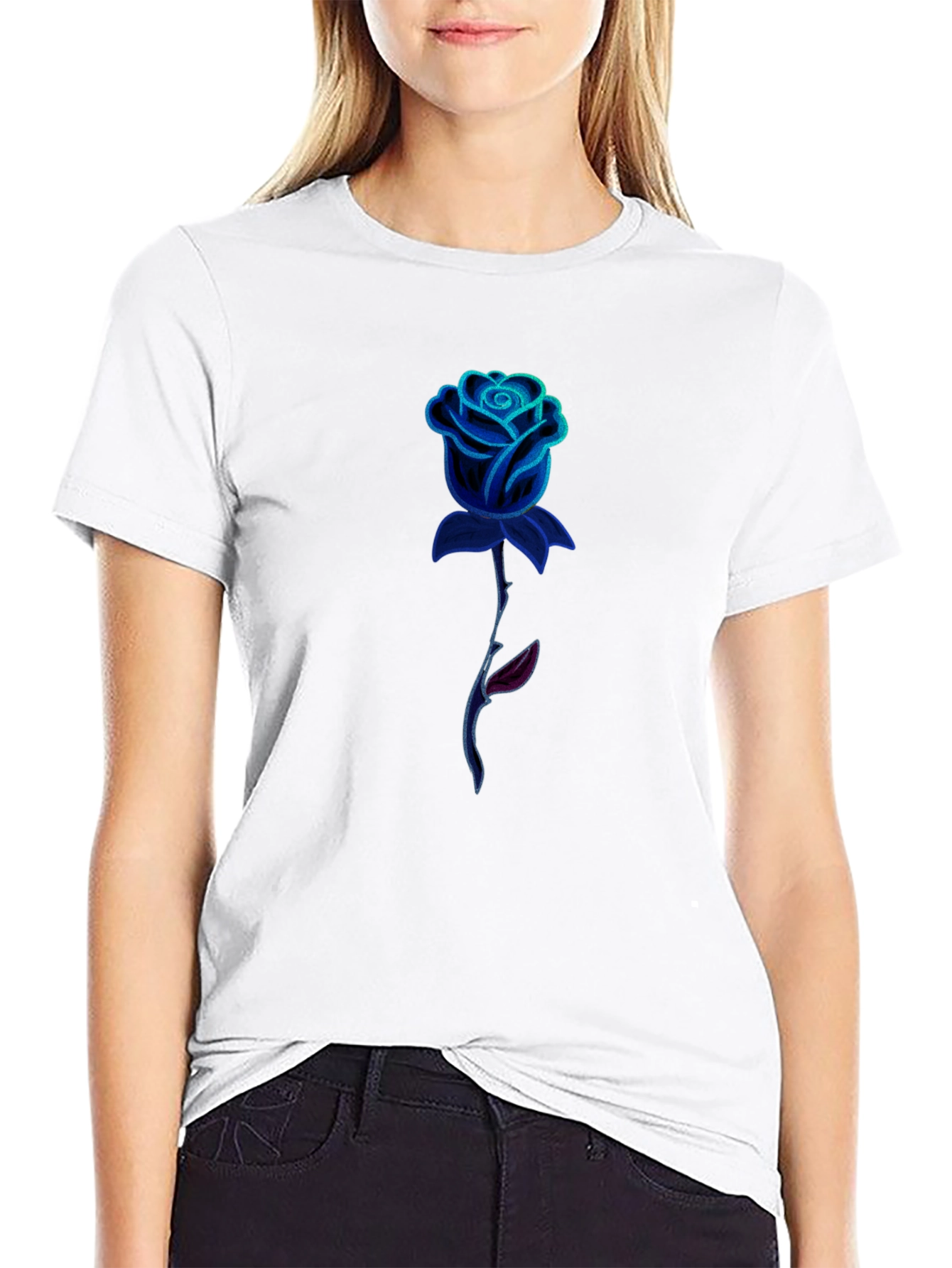 Mens Black Rose Graphic Tee