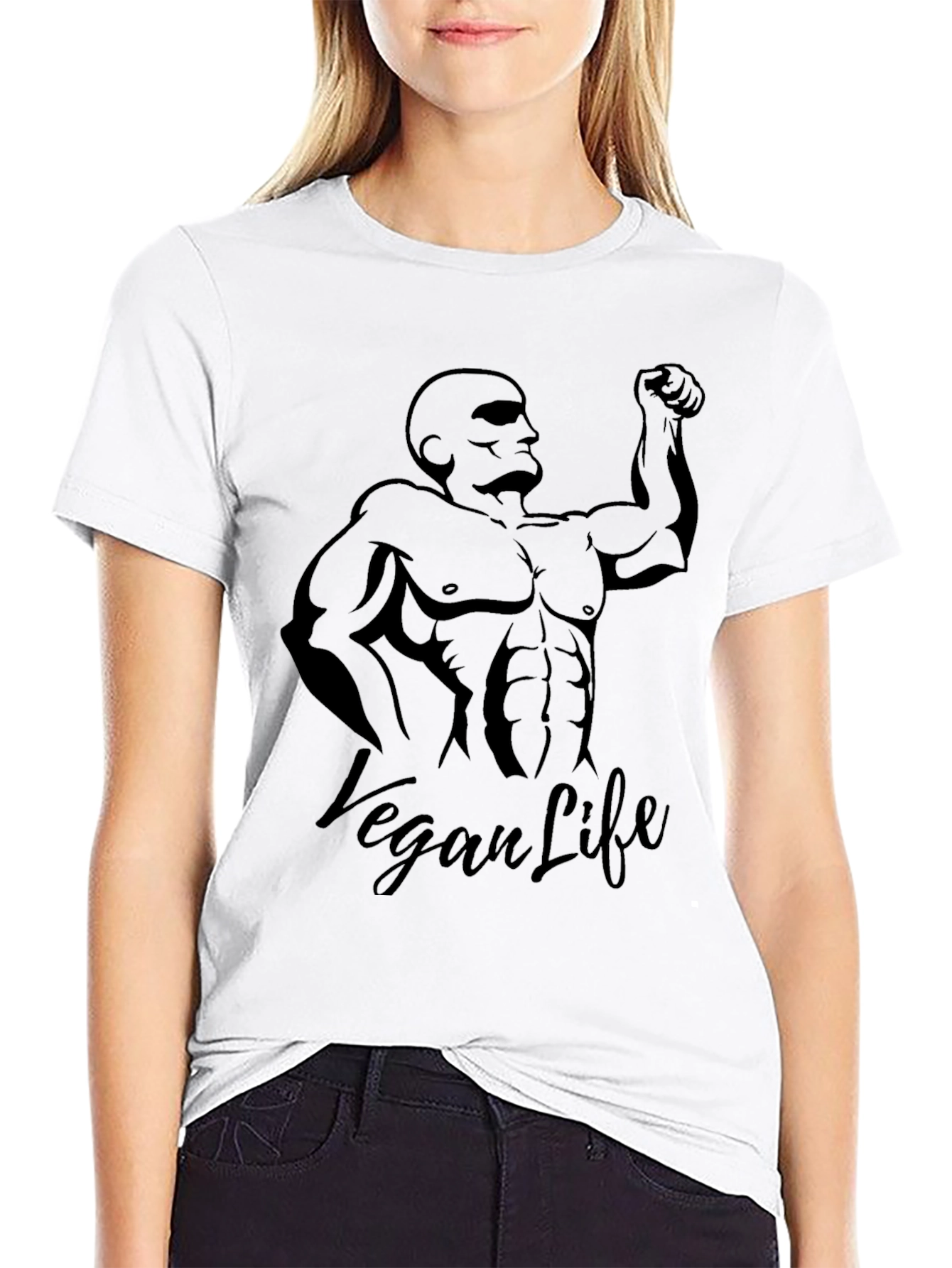 Vegan Life Graphic Tee - Bodybuilder Design