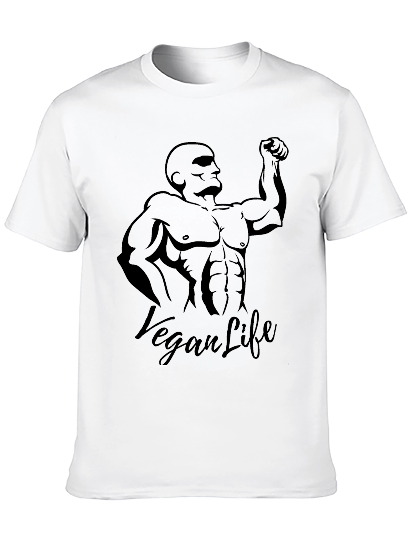 Vegan Life Graphic Tee - Bodybuilder Design