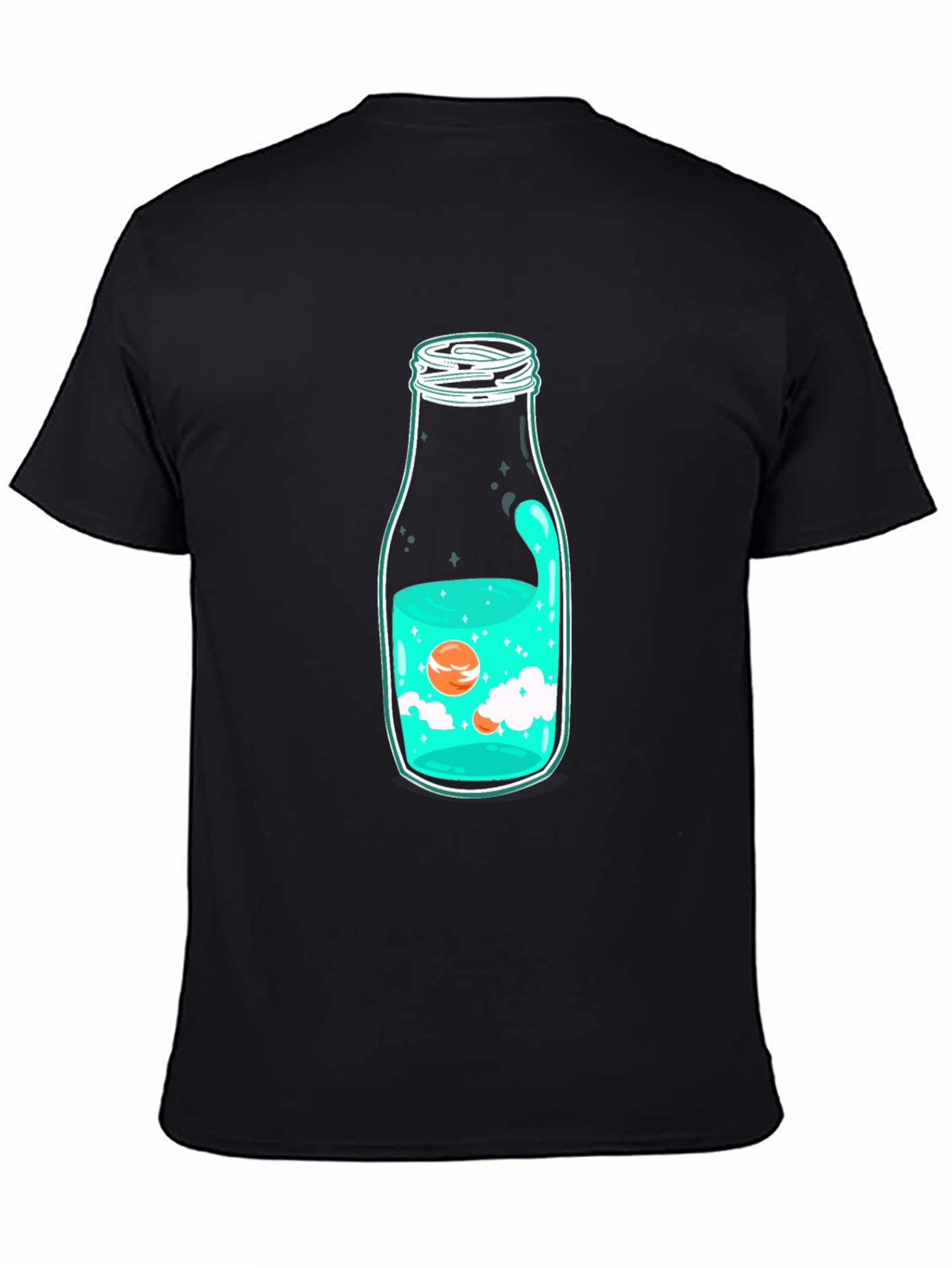 Unique Bottle Graphic Black T-Shirt
