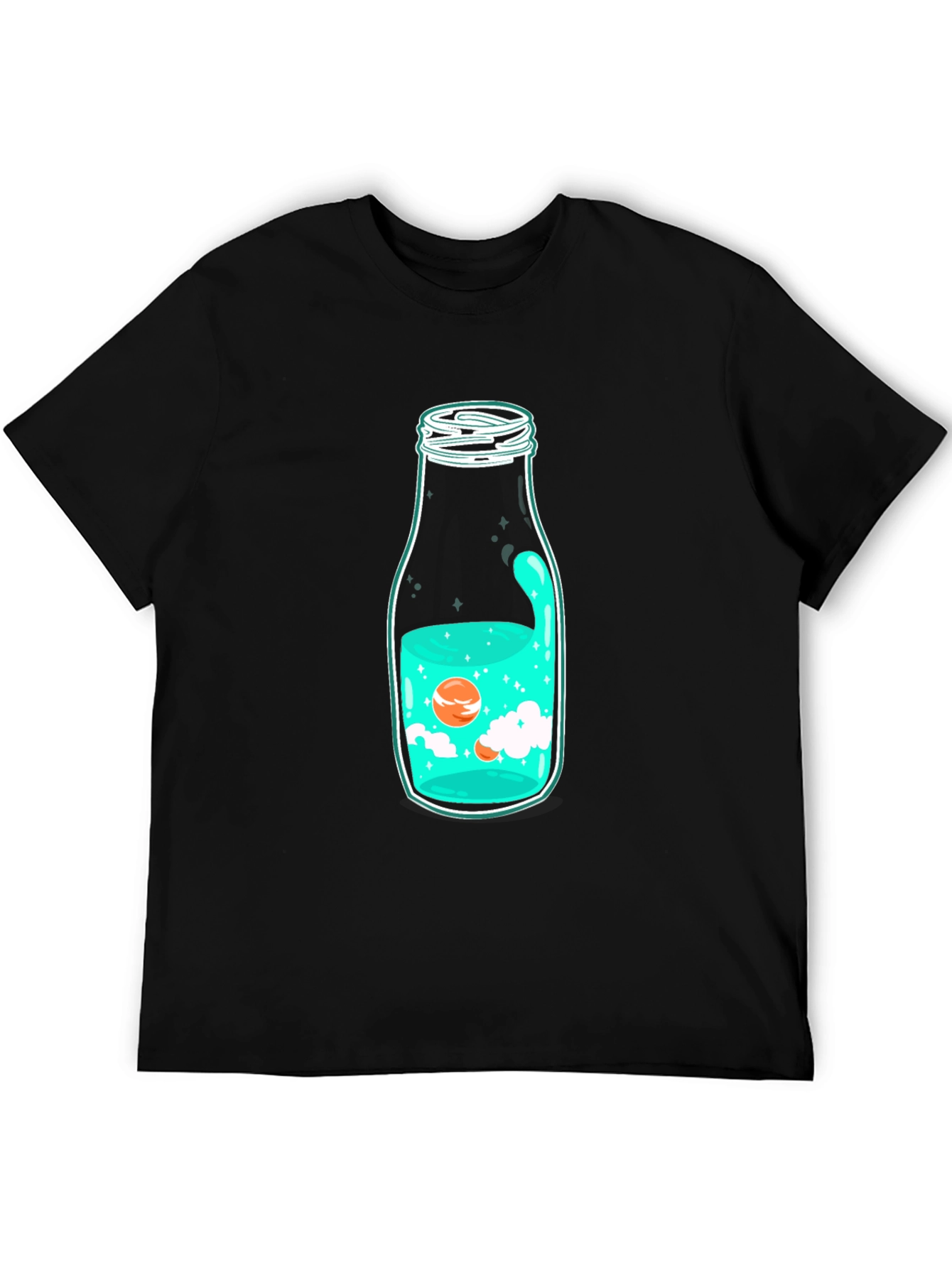 Unique Bottle Graphic Black T-Shirt