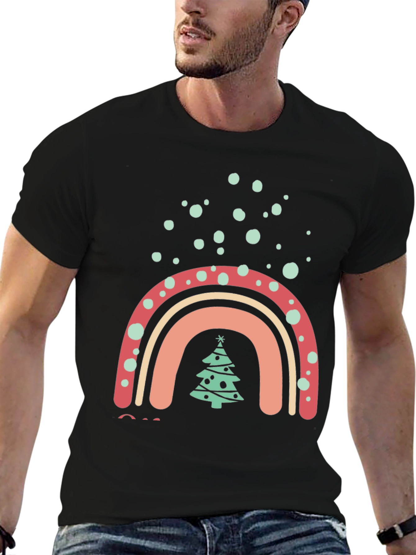 Festive Rainbow Christmas Tree T-Shirt