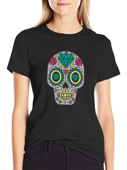 Sugar Skull Graphic Tee - Dia de los Muertos Style