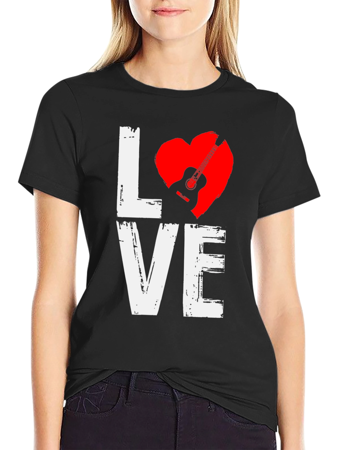 Guitar Love Graphic T-Shirt - Black