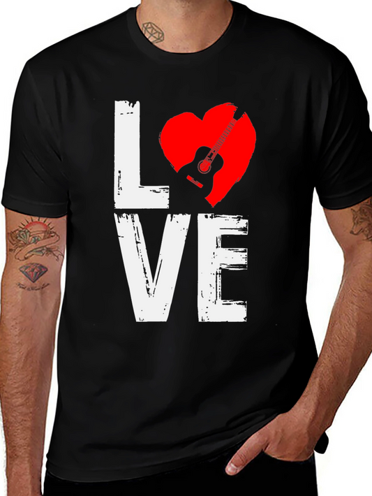 Guitar Love Graphic T-Shirt - Black