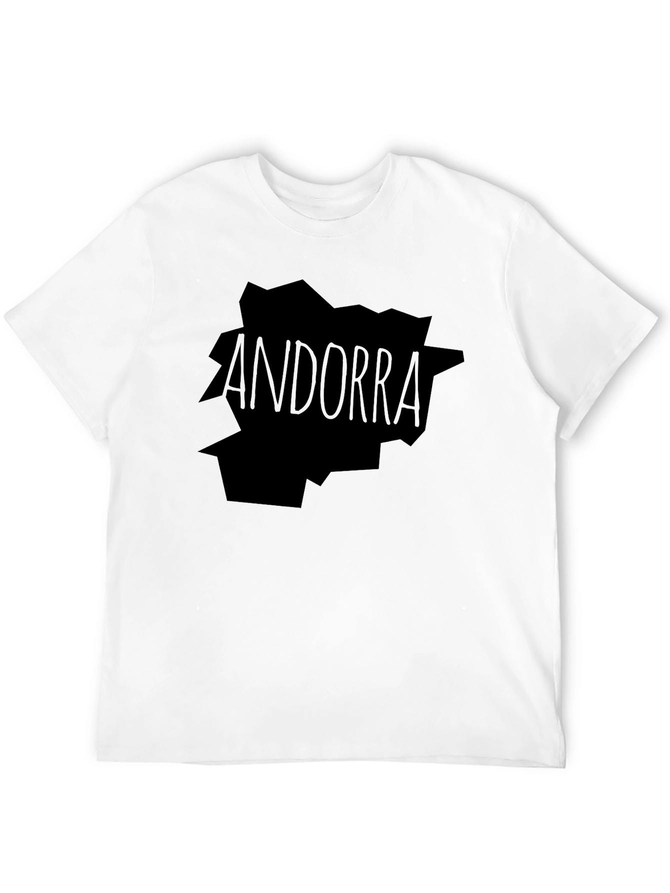 Andorra Map T-Shirt - Black Graphic Tee