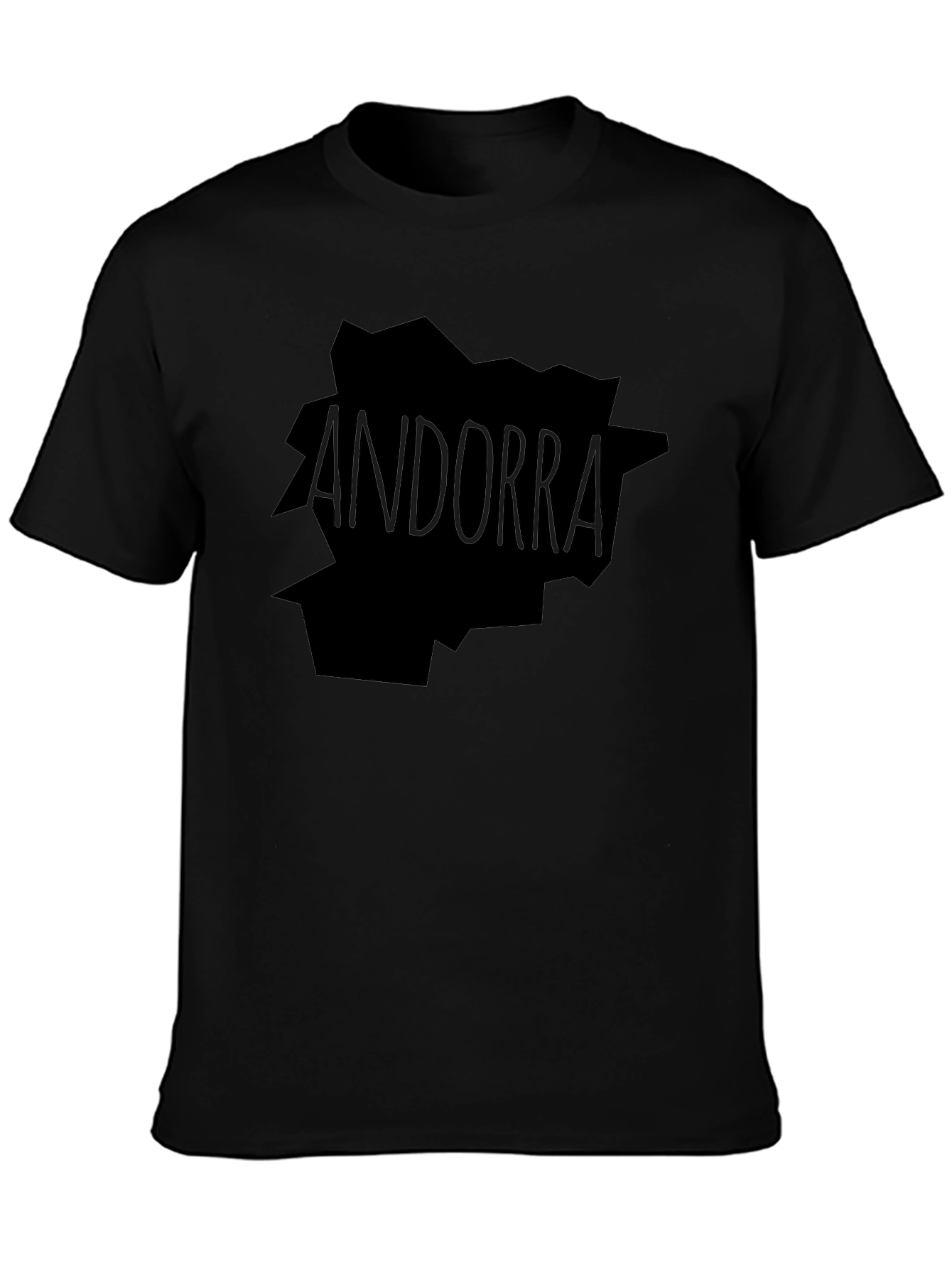 Andorra Map T-Shirt - Black Graphic Tee