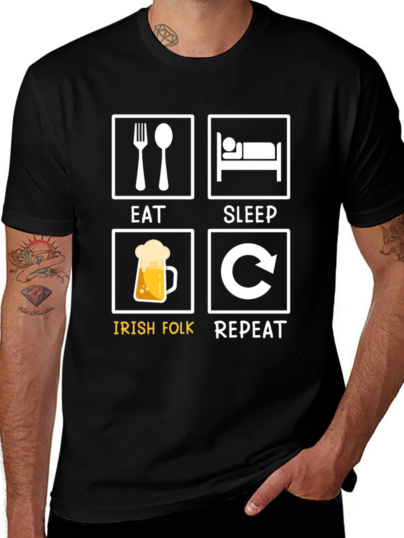 Eat Sleep Irish Folk Repeat T-Shirt