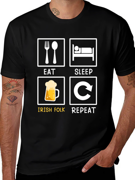 Eat Sleep Irish Folk Repeat T-Shirt