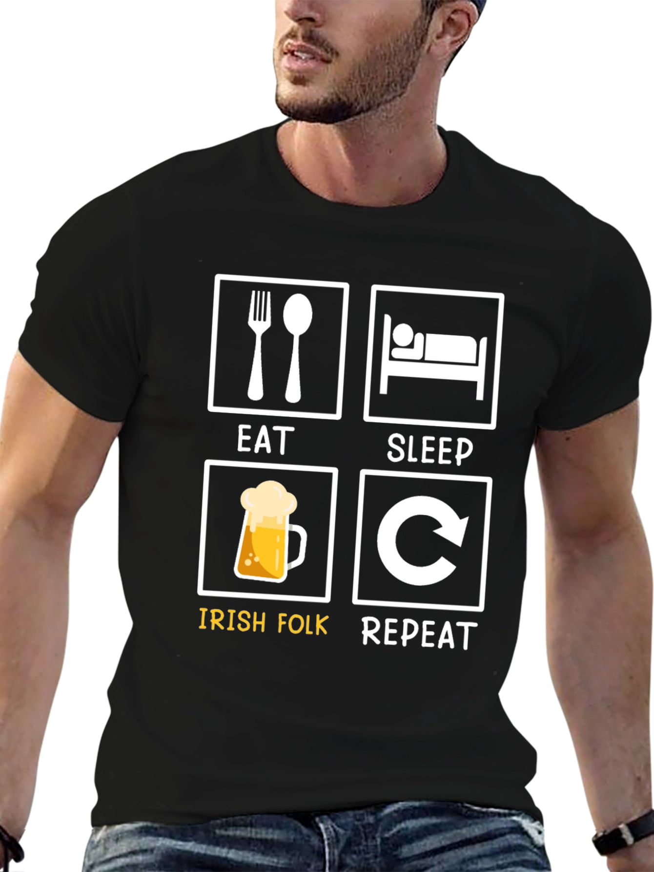 Eat Sleep Irish Folk Repeat T-Shirt
