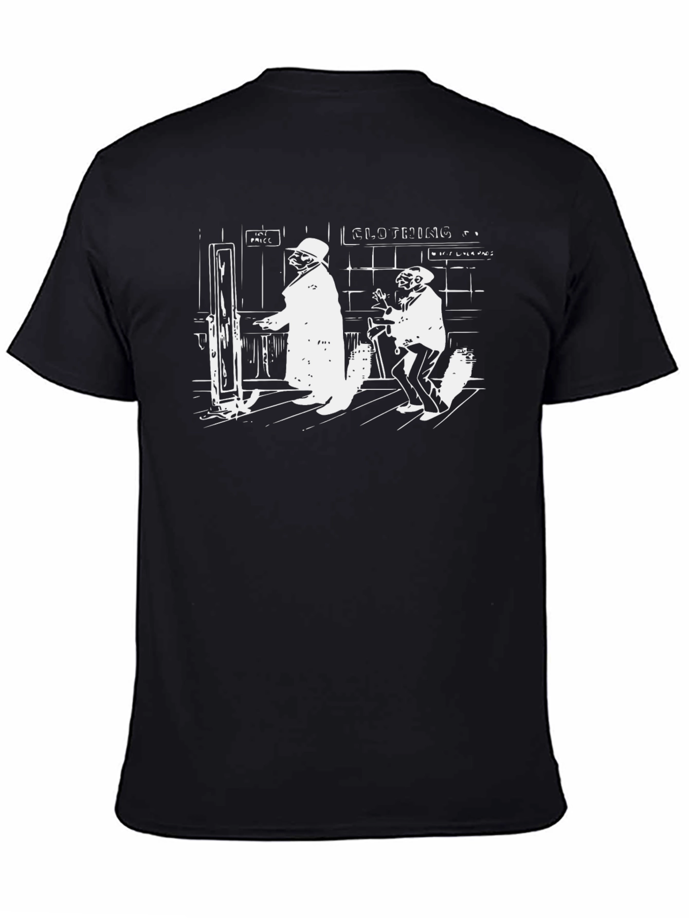 Black T-Shirt with Clothing Store Print