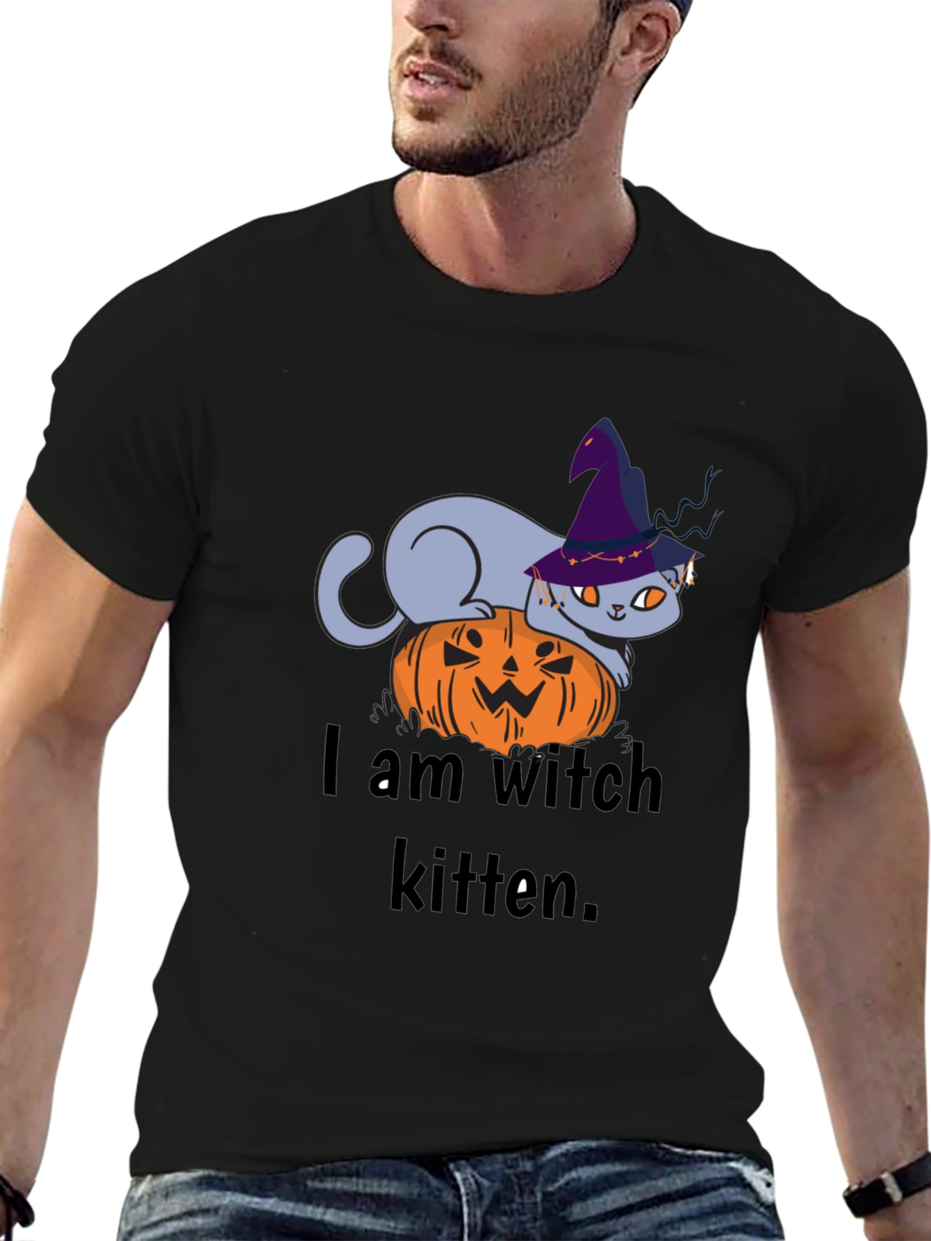 Witch Kitten Tee - Halloween Cat T-Shirt