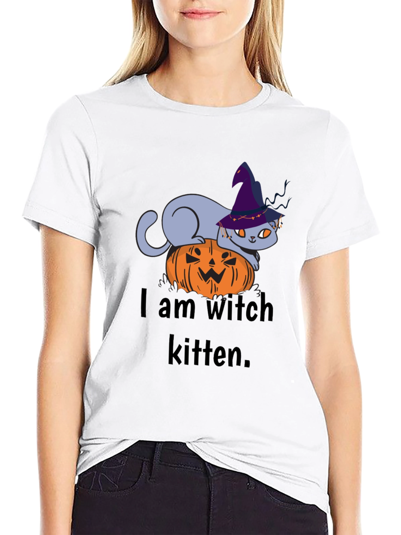 Witch Kitten Tee - Halloween Cat T-Shirt