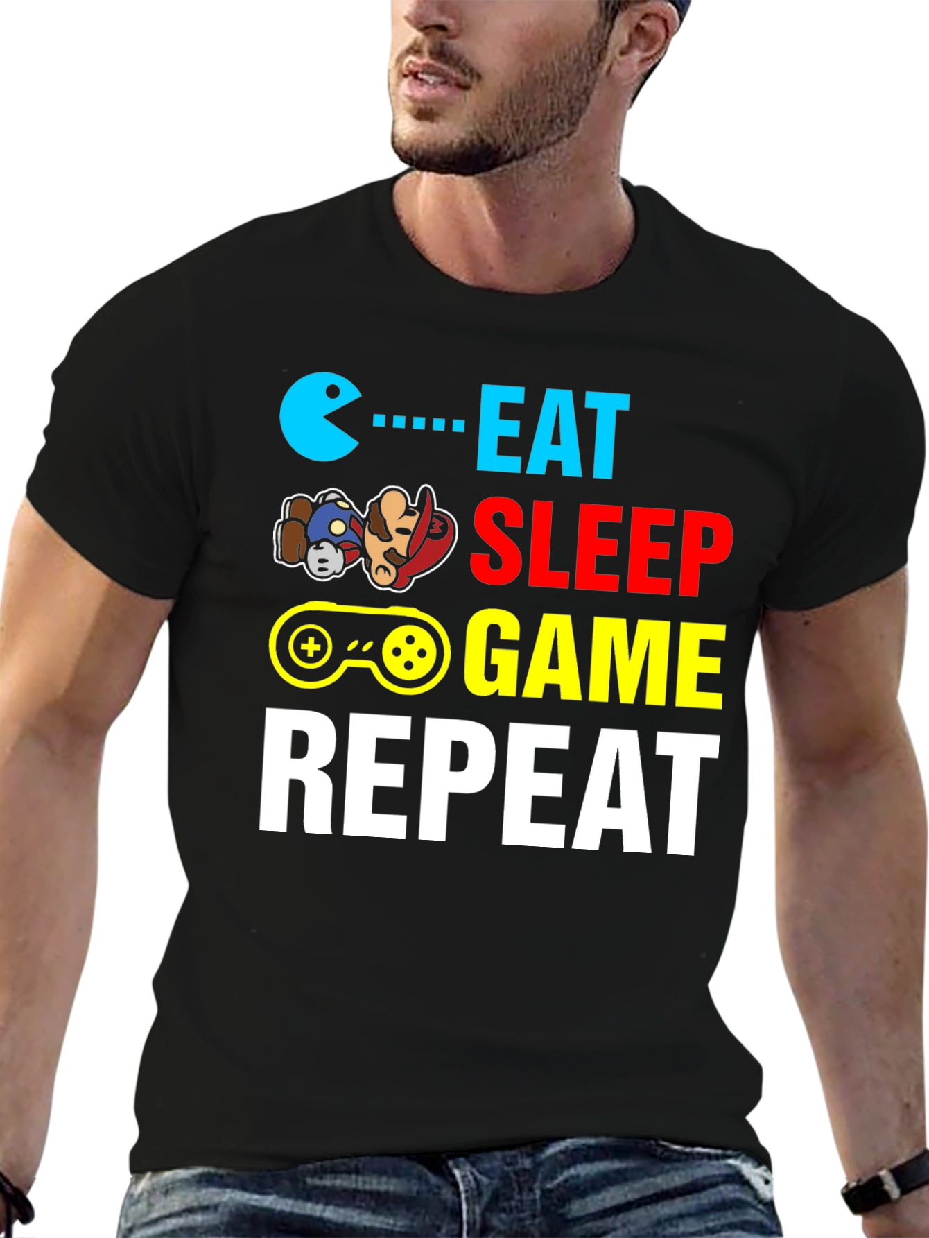 Eat Sleep Game Repeat Gamer T-Shirt