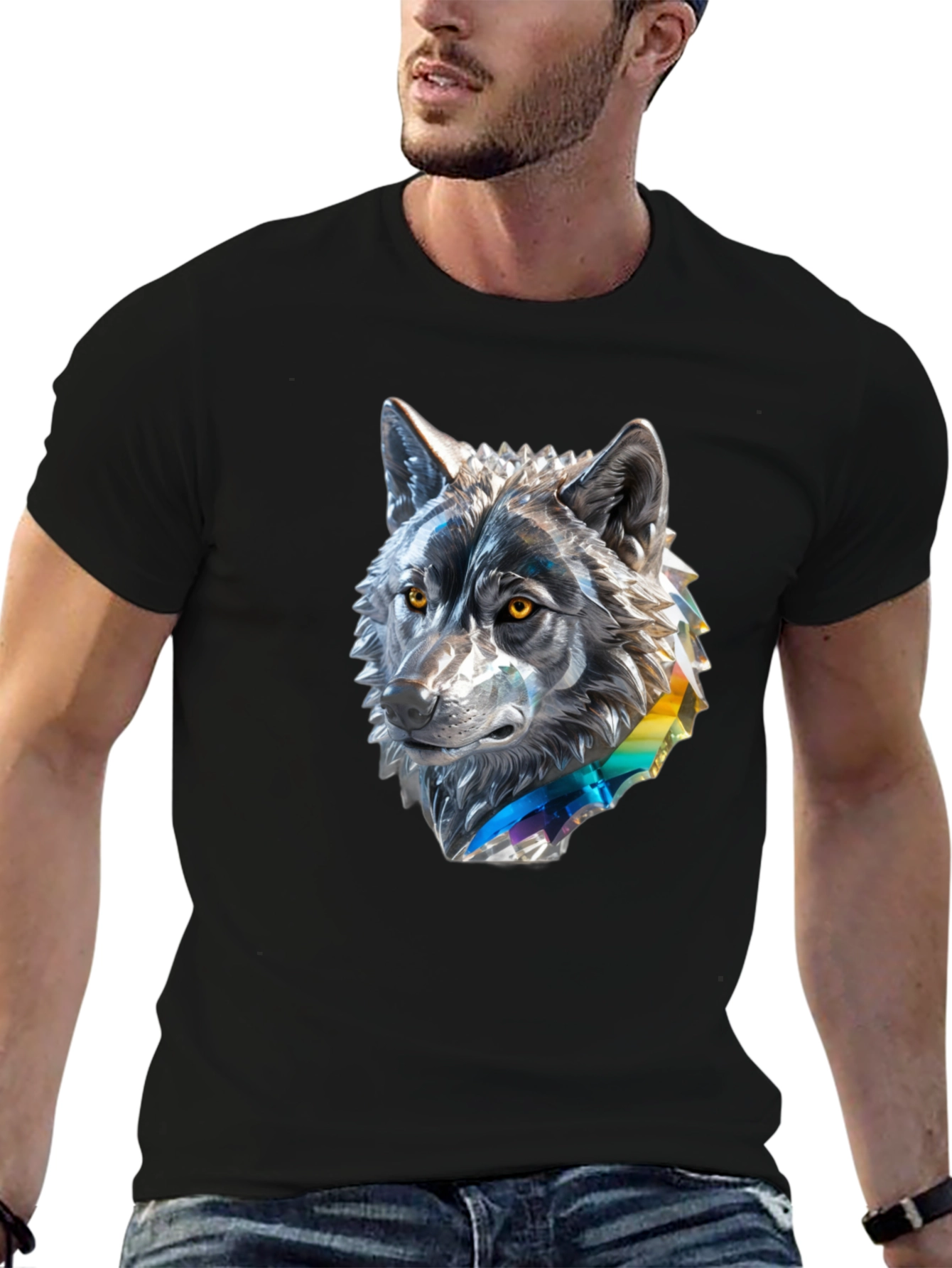 Wolf Graphic Tee - Mens Black T-Shirt