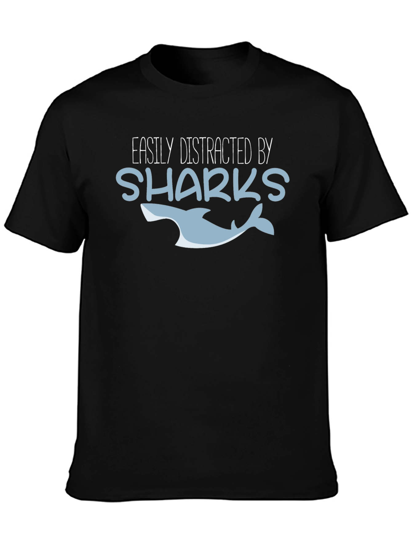 Easily Distracted By Sharks T-Shirt - Black