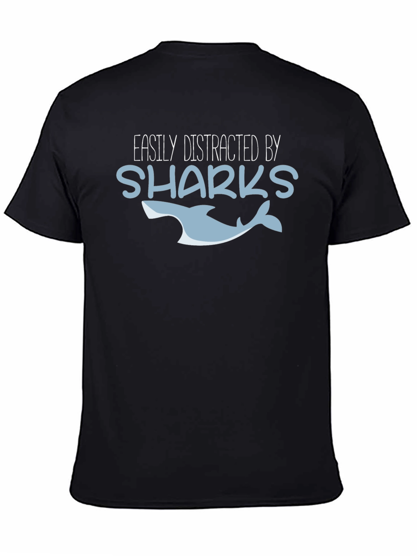 Easily Distracted By Sharks T-Shirt - Black