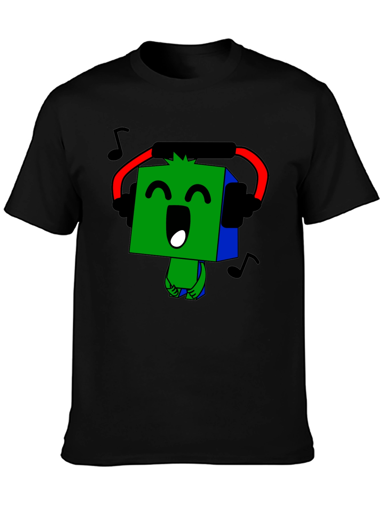 Musical Block Character Graphic Tee - Black